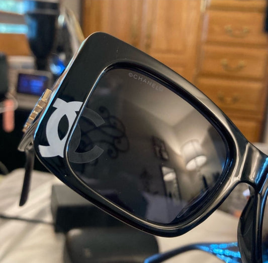 Acetate CC Logo Square Sunglasses