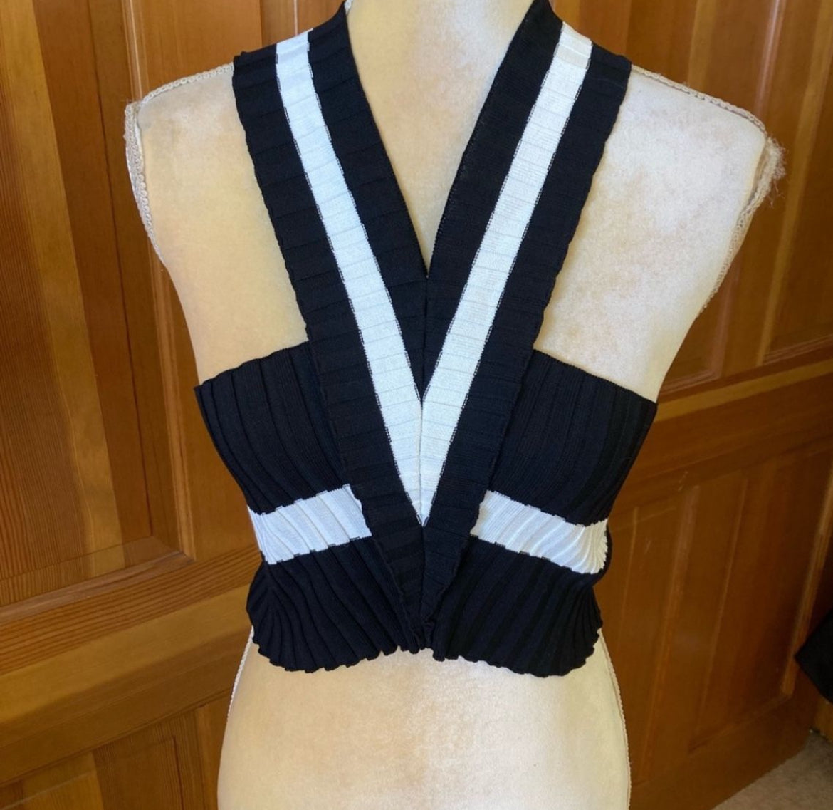 Crisscross Back Halter Knit Top