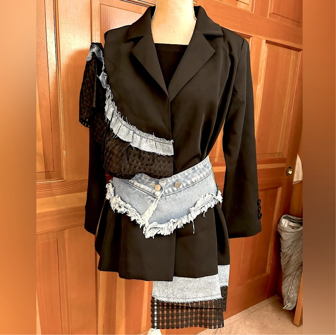 Designer Denim Patchwork Blazer