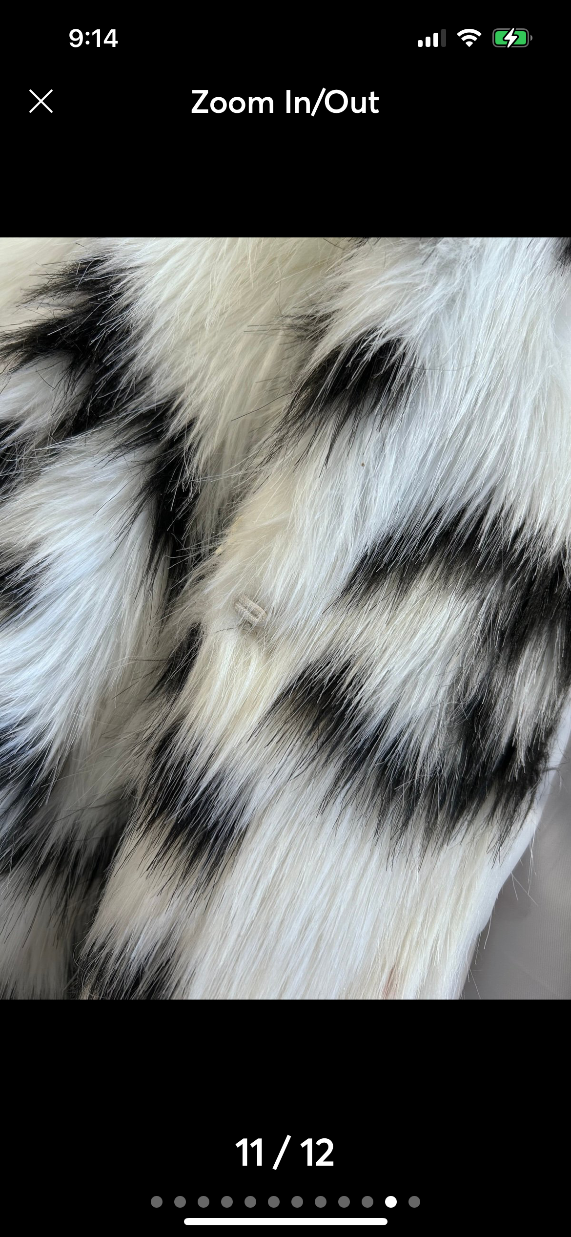 CC Salomon White and Black Faux Fur Designer Coat.