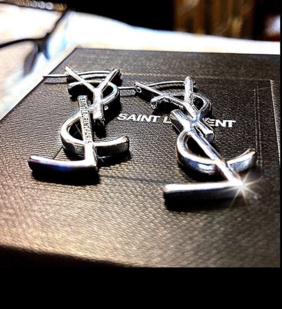 Cassandre Monogram-Logo Lettering Earring Set