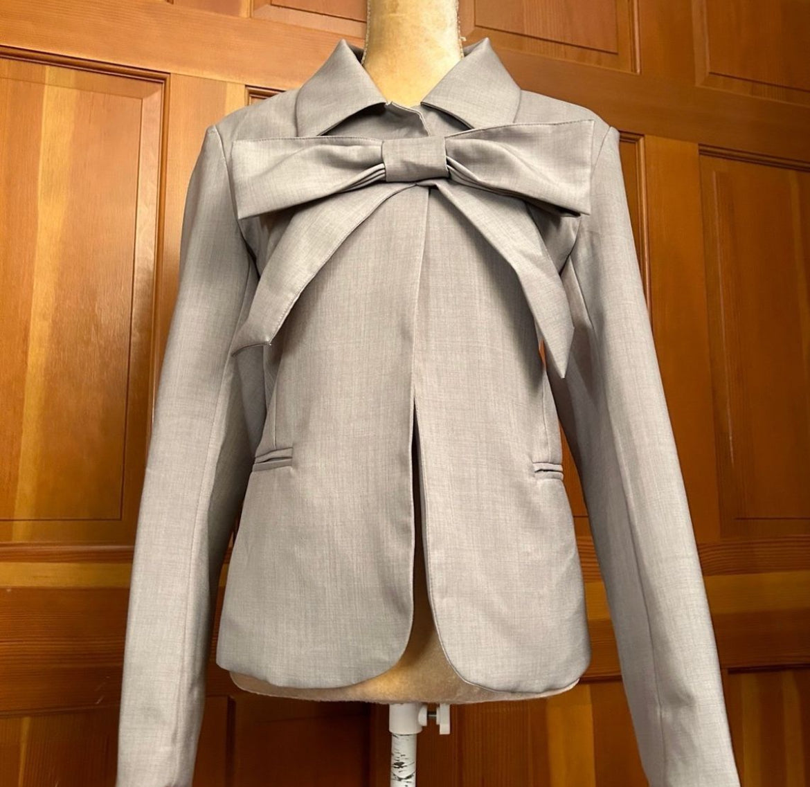Gray Bowknot Designer Shirt.