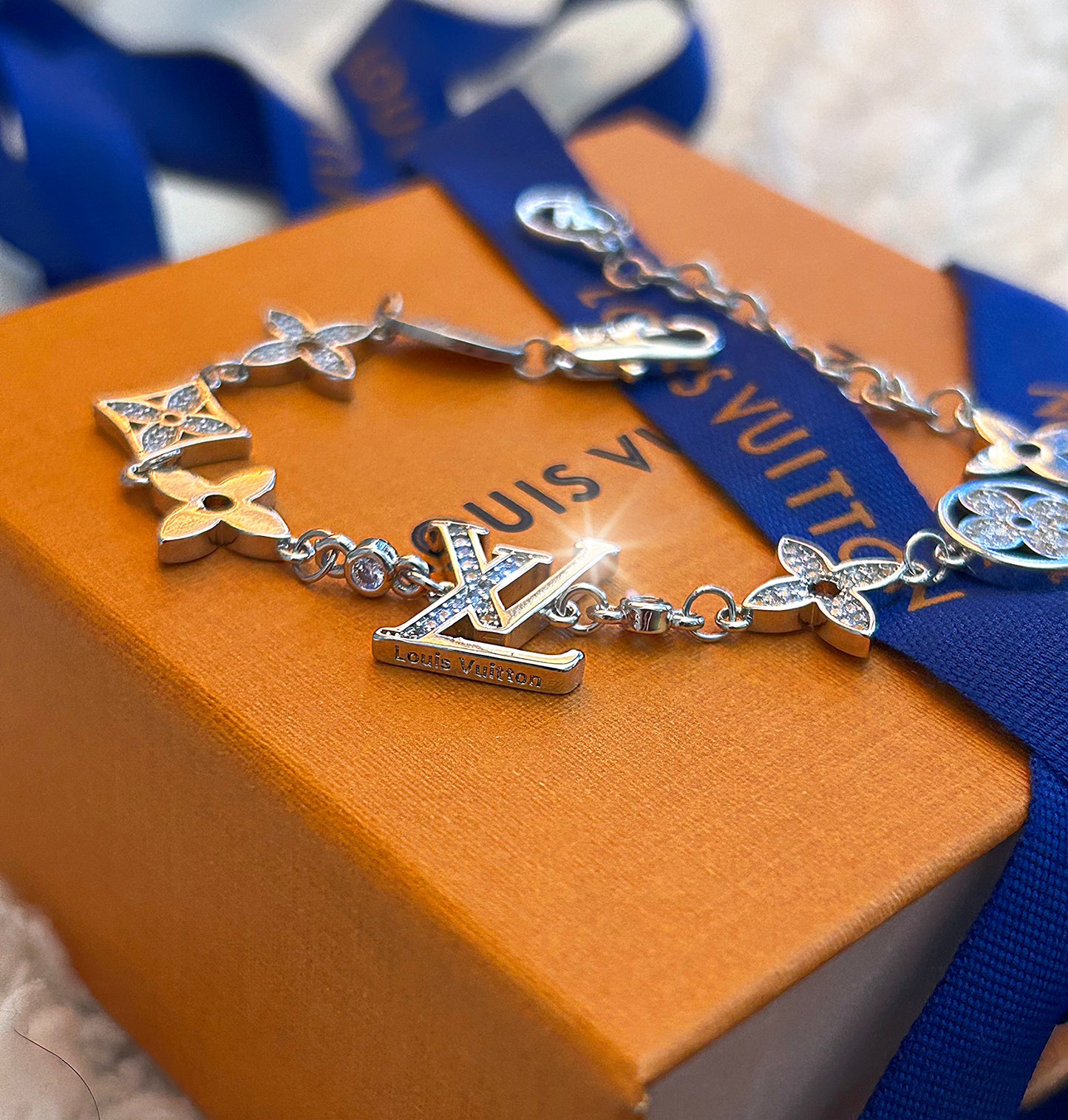 Crystal Monogram Charm Bracelet