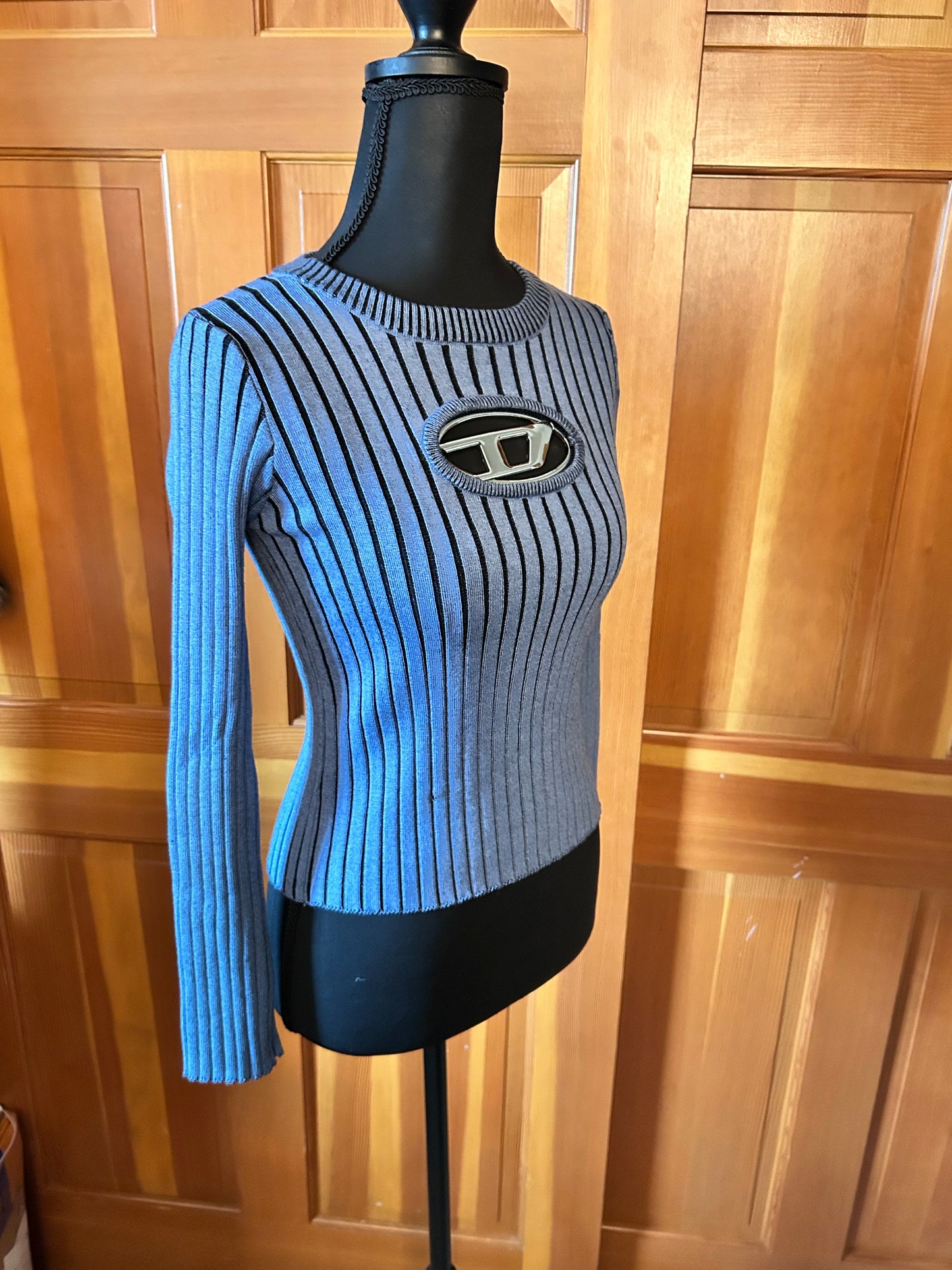Women’s Diesel Blue M-Anchor logo knit Sweater