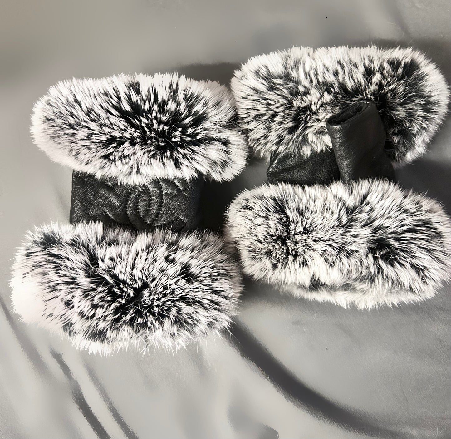 Chanel Fingerless Faux Fur Gloves