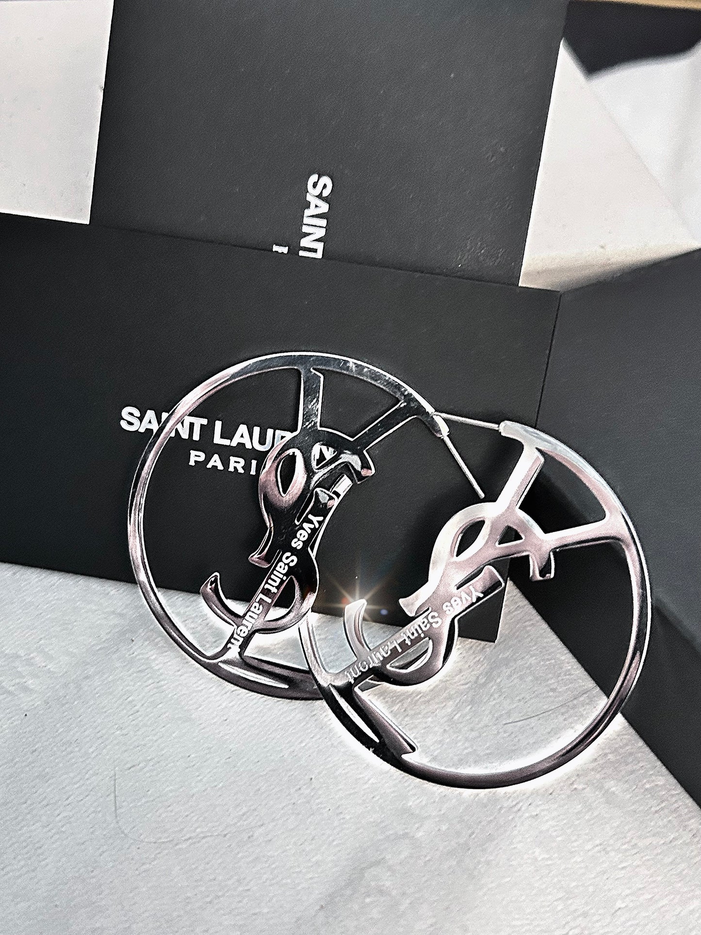 Monogram-Hoop Logo Earring