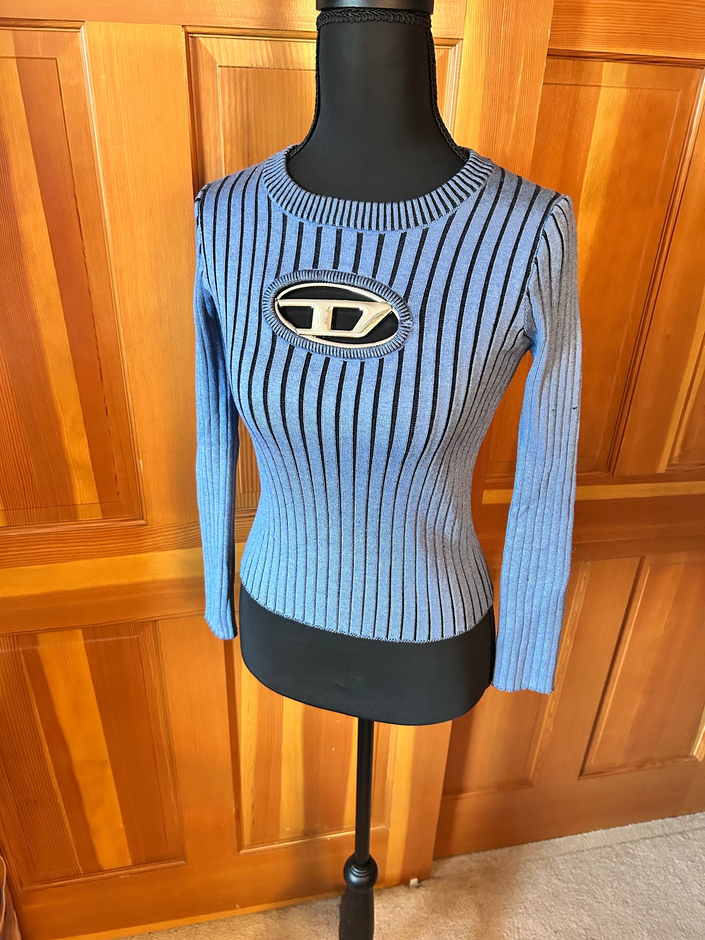 Women’s Diesel Blue M-Anchor logo knit Sweater