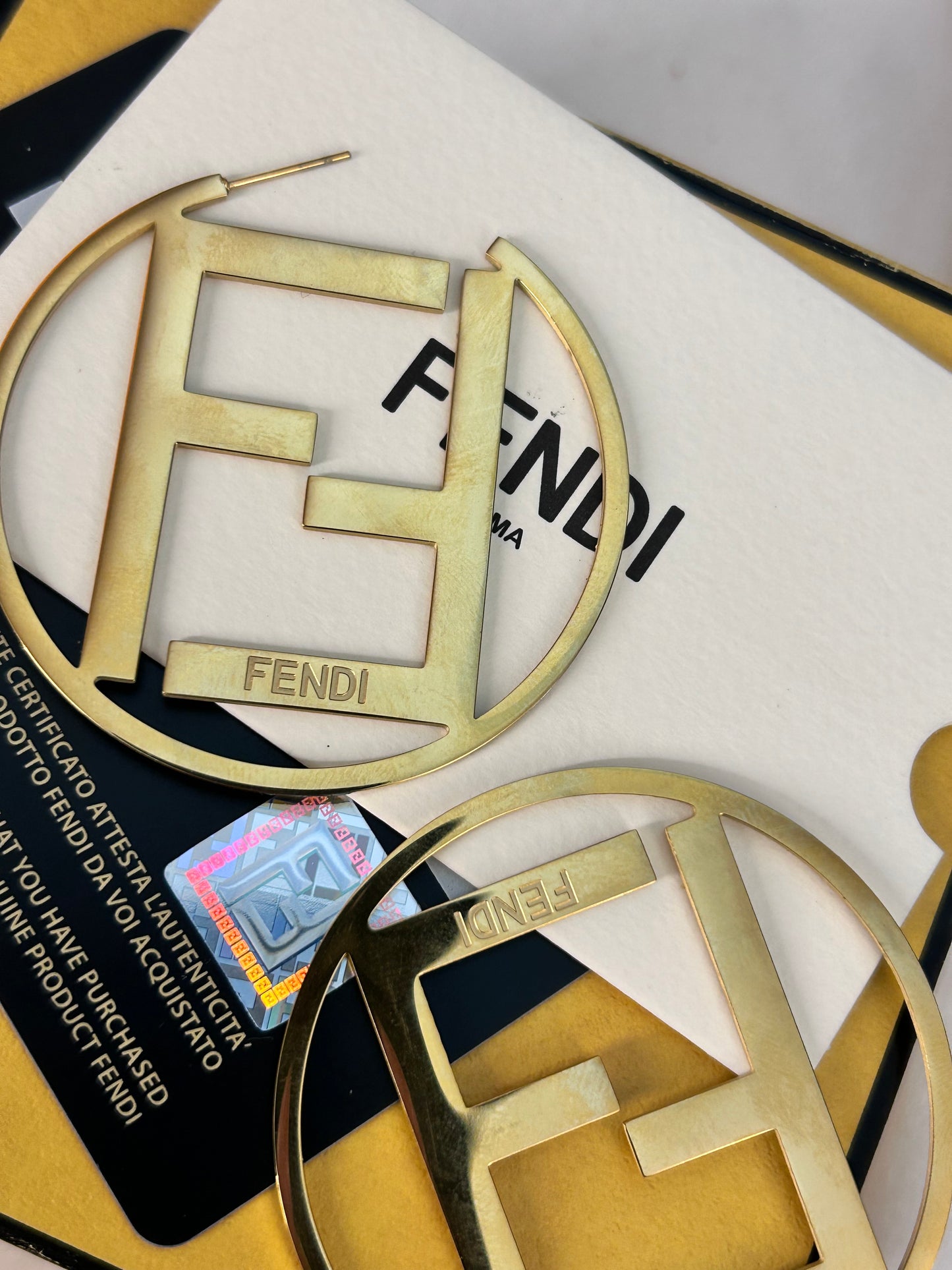 Iconic F Large
Hoop Earrings