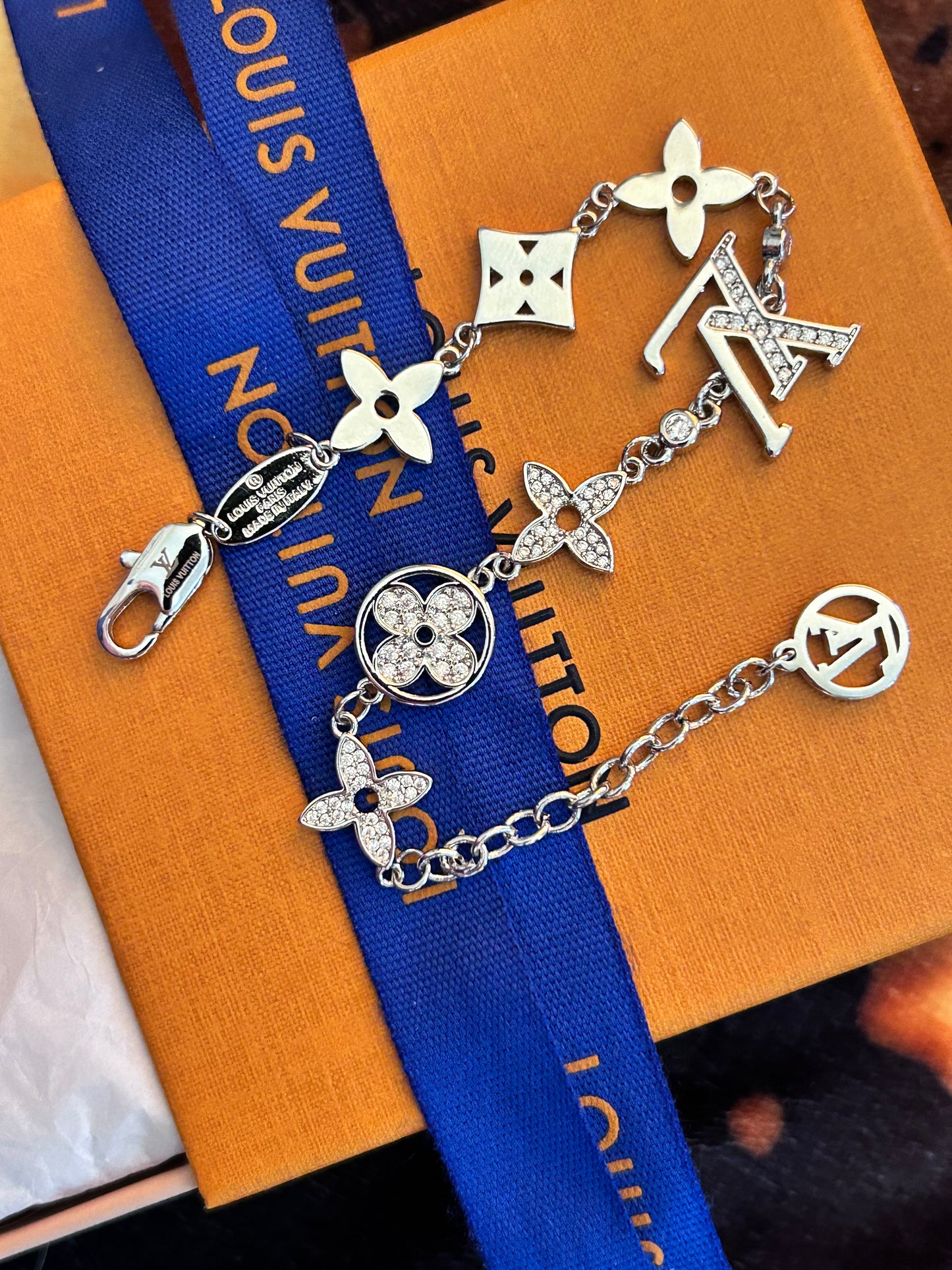 Crystal Monogram Charm Bracelet