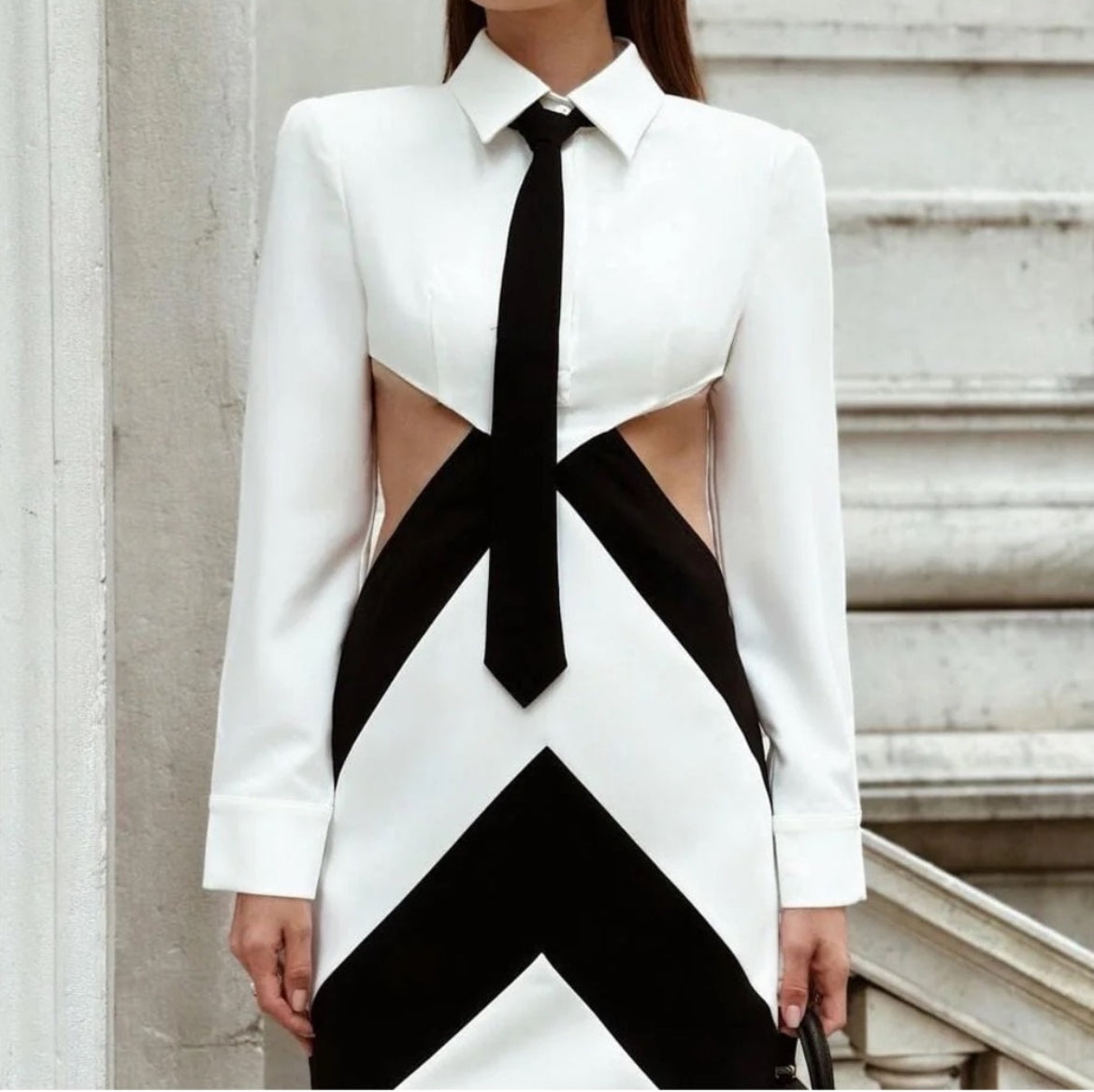 Cut Out Long Sleeve Mini Dress