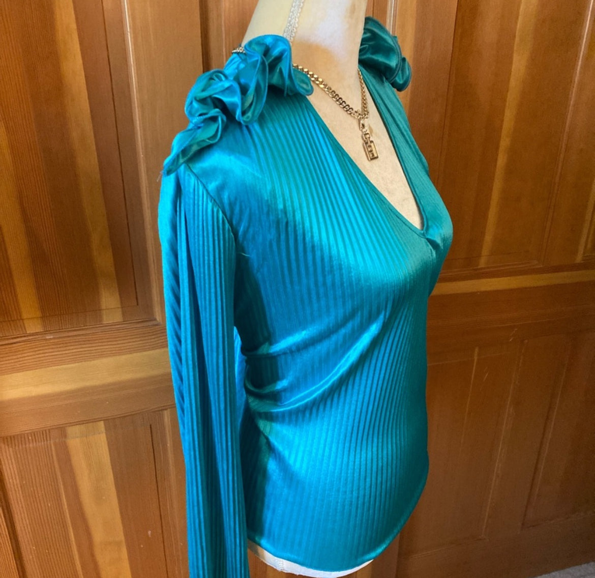 Gorgeous Teal Long Sleeved Women’s Blouse.