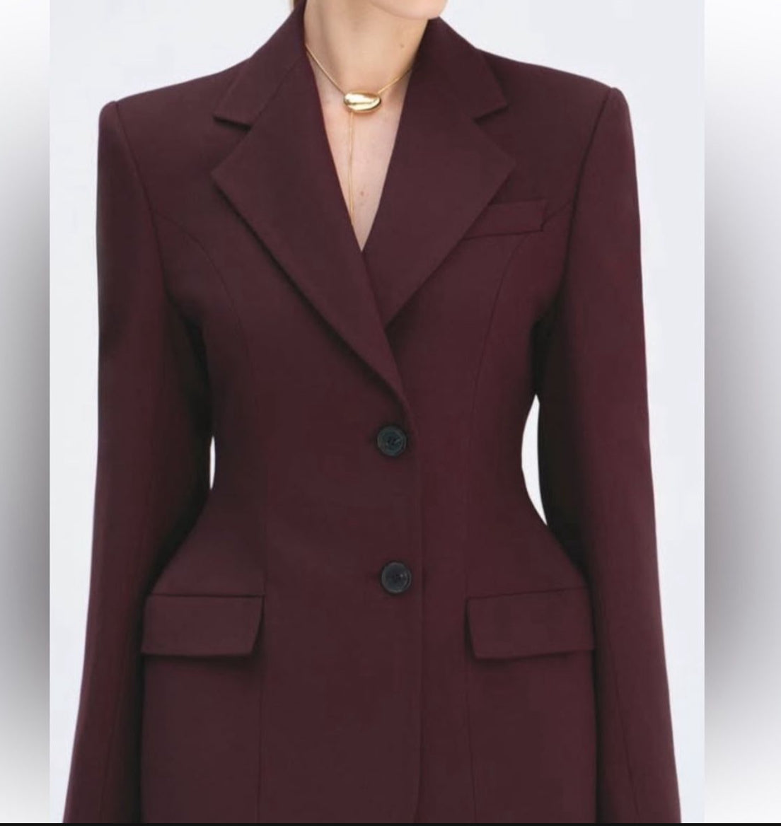 Red Wine Single Breasted Blazer