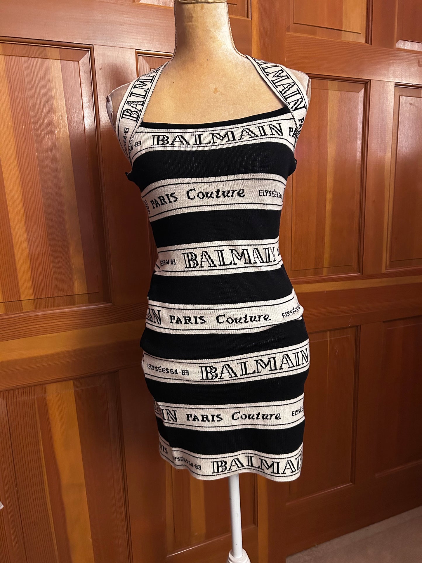Halter Neck Knit Bandage Style Mini dress.