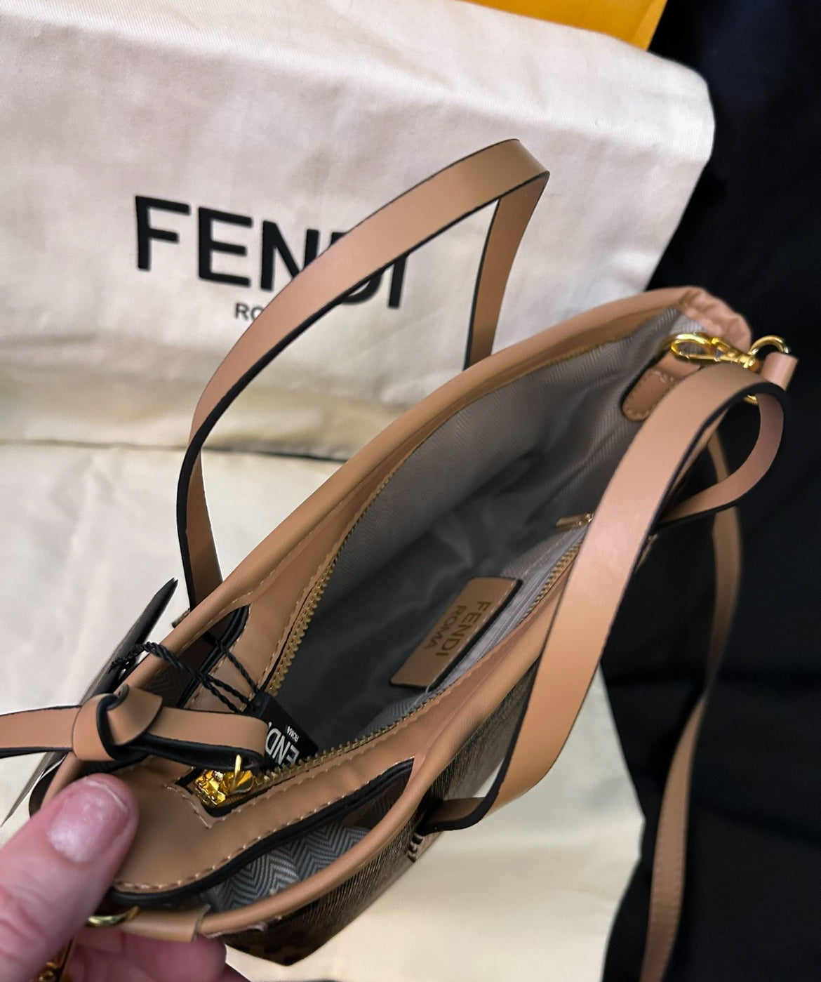 Jacquard Brown Mini Bag
