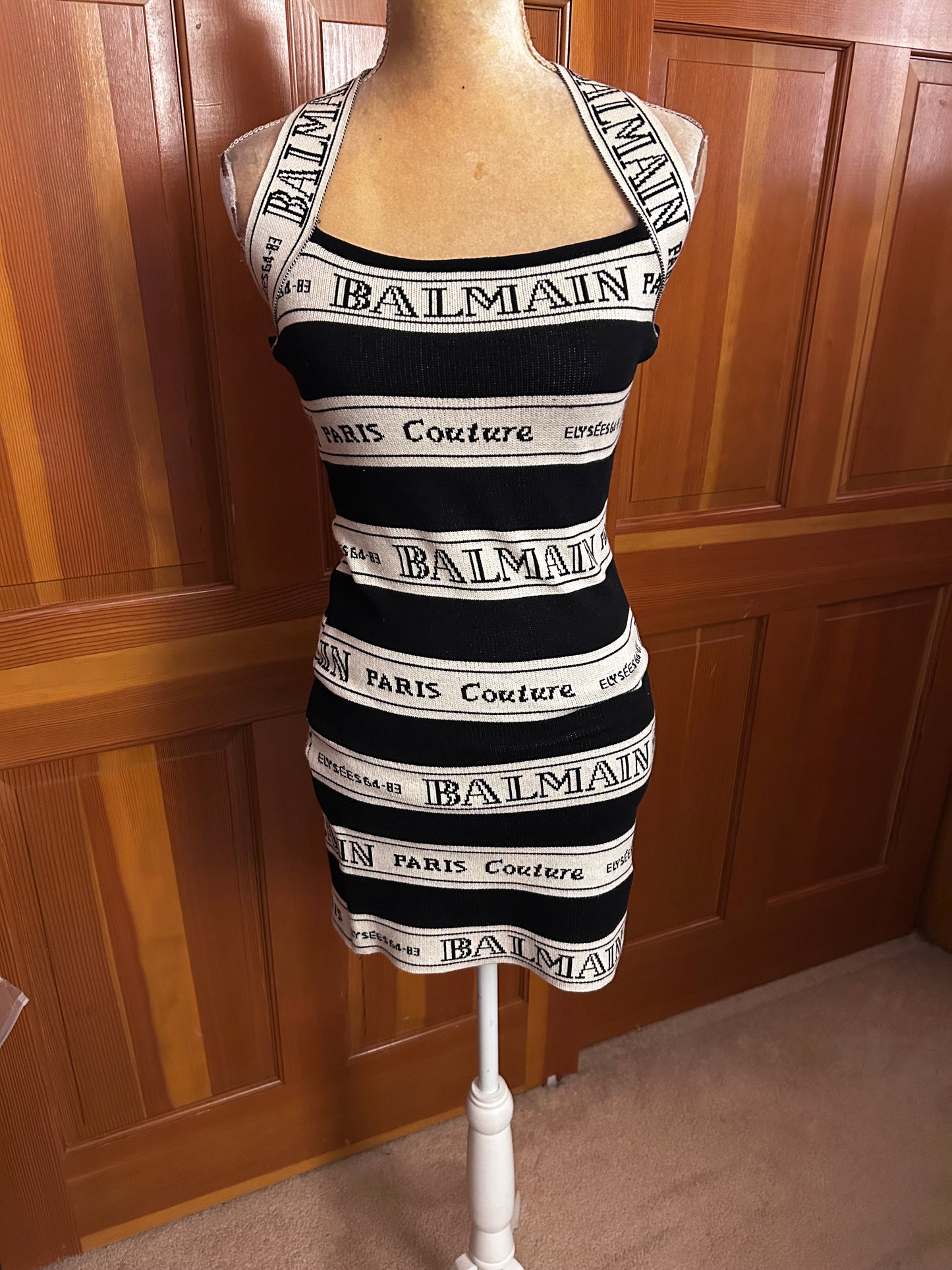 Halter Neck Knit Bandage Style Mini dress.