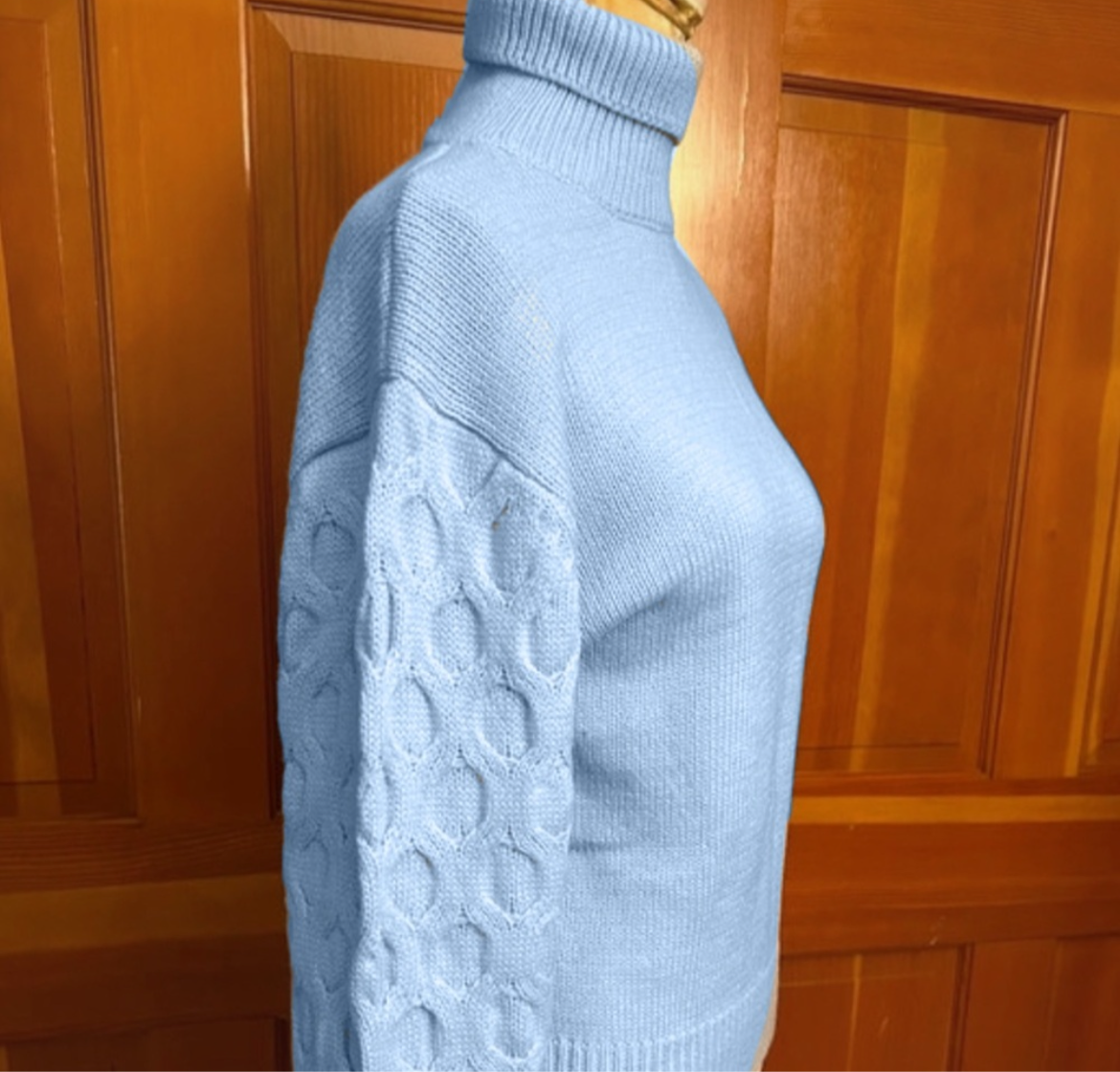 Sky Periwinkle Blue Bell Sleeved Sweater