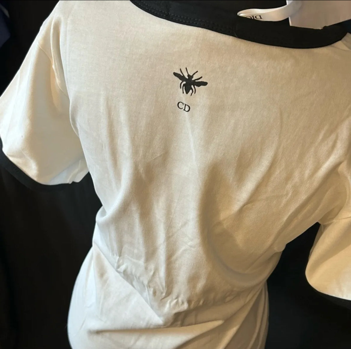 DIOR White Cotton Tee Miss Dior Graffiti Motif