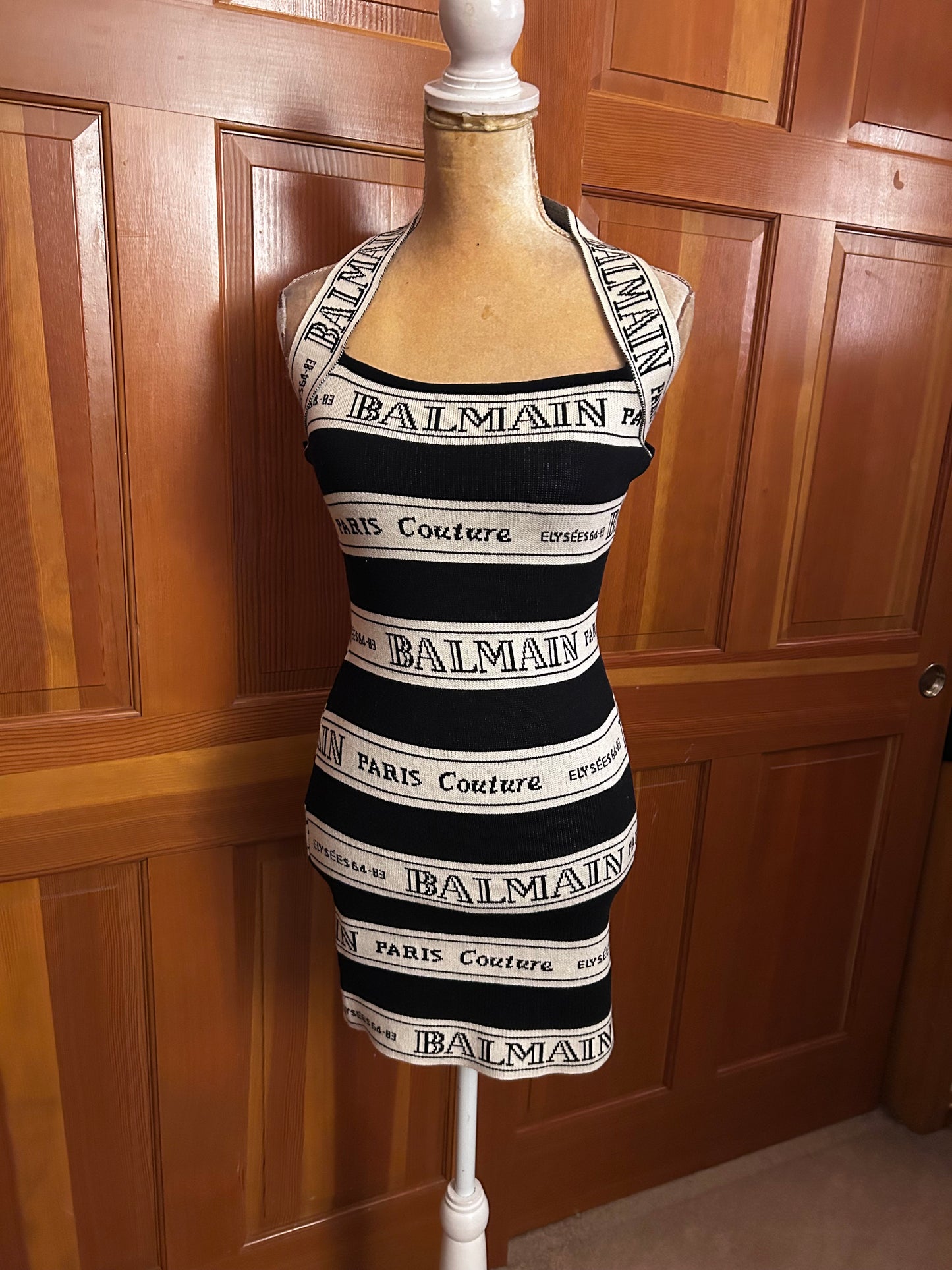 Halter Neck Knit Bandage Style Mini dress.