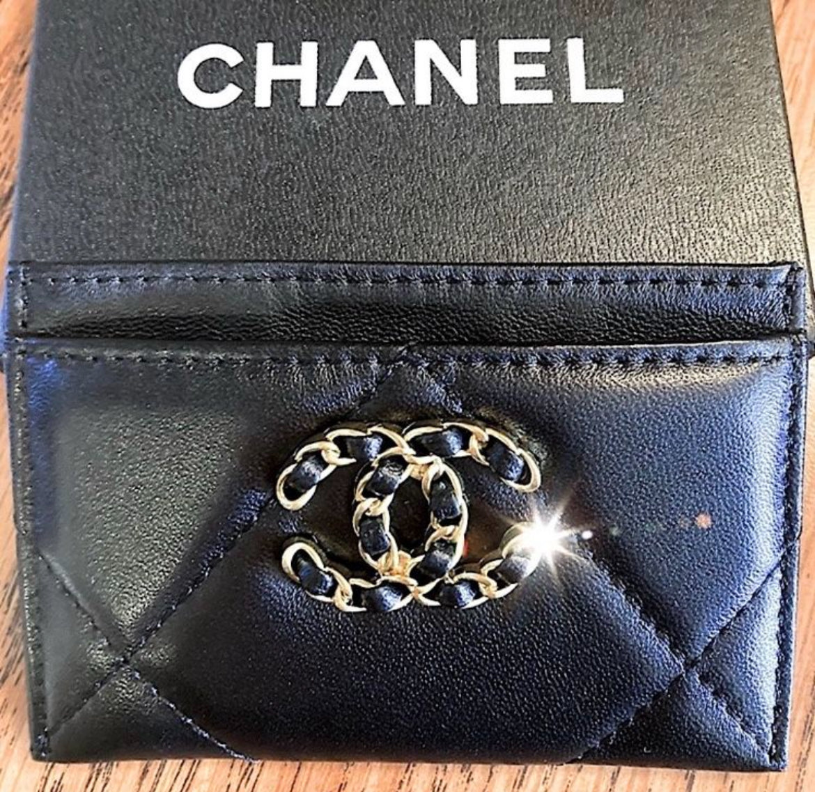 Quilted Black Leather Cardholder