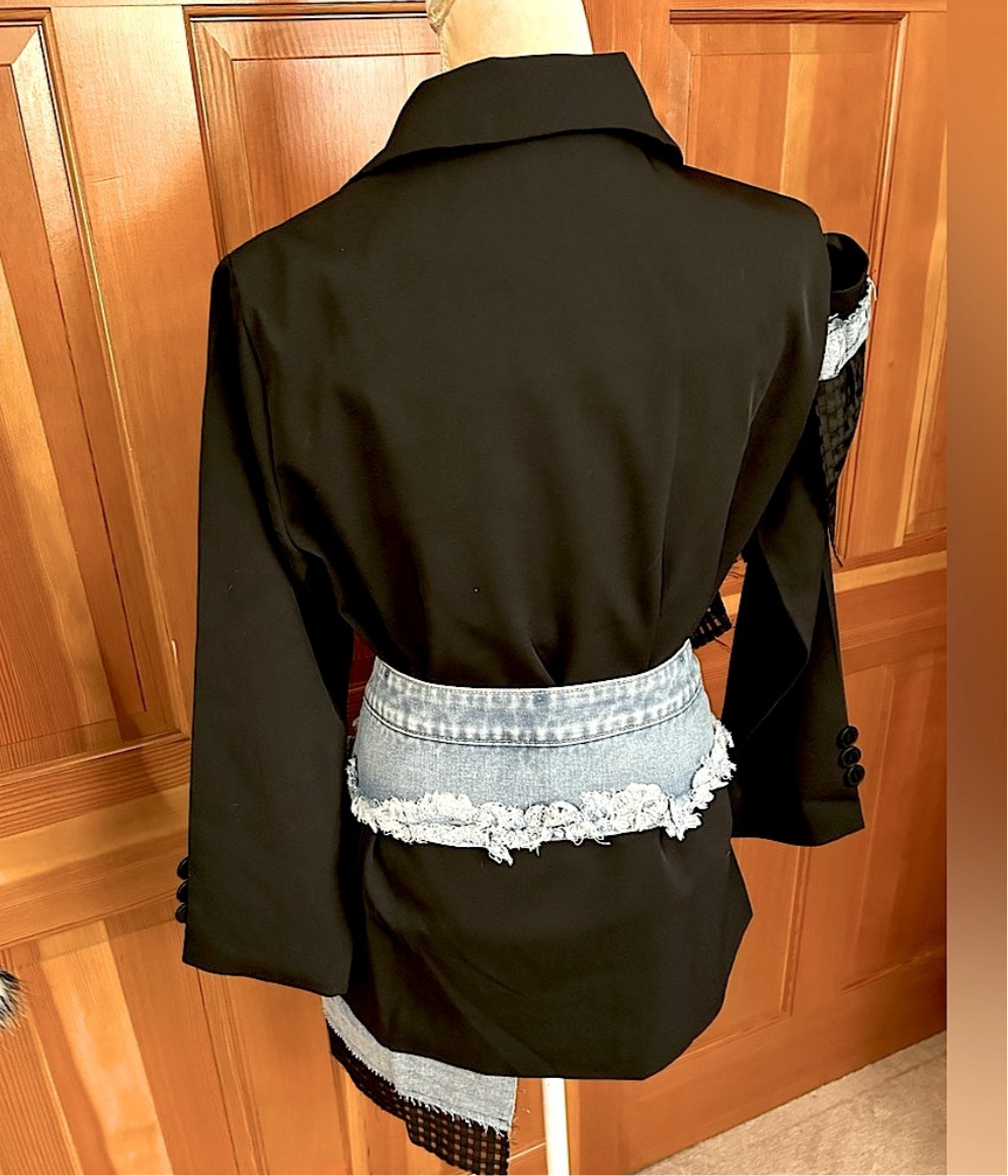 Designer Denim Patchwork Blazer