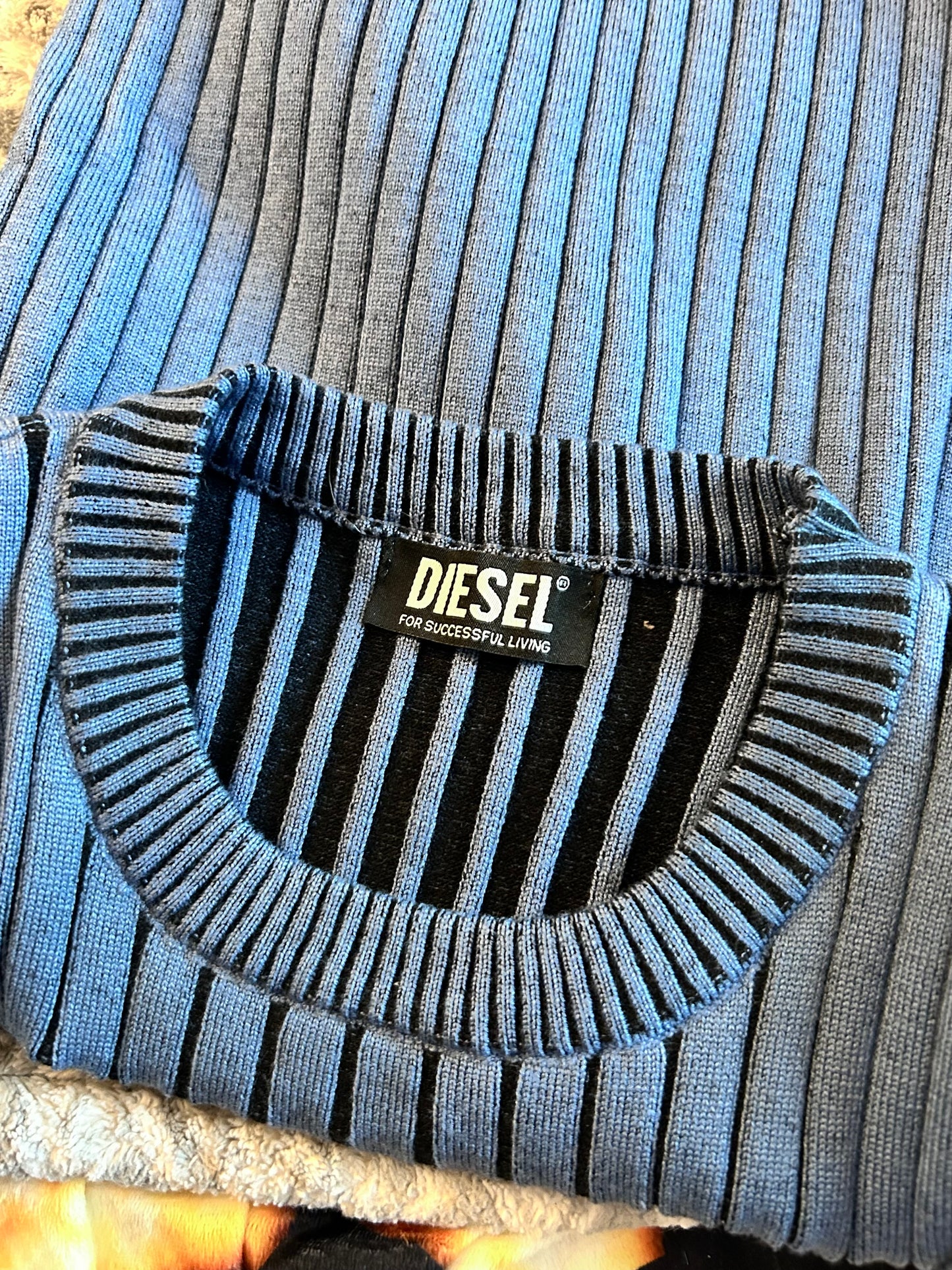 Women’s Diesel Blue M-Anchor logo knit Sweater
