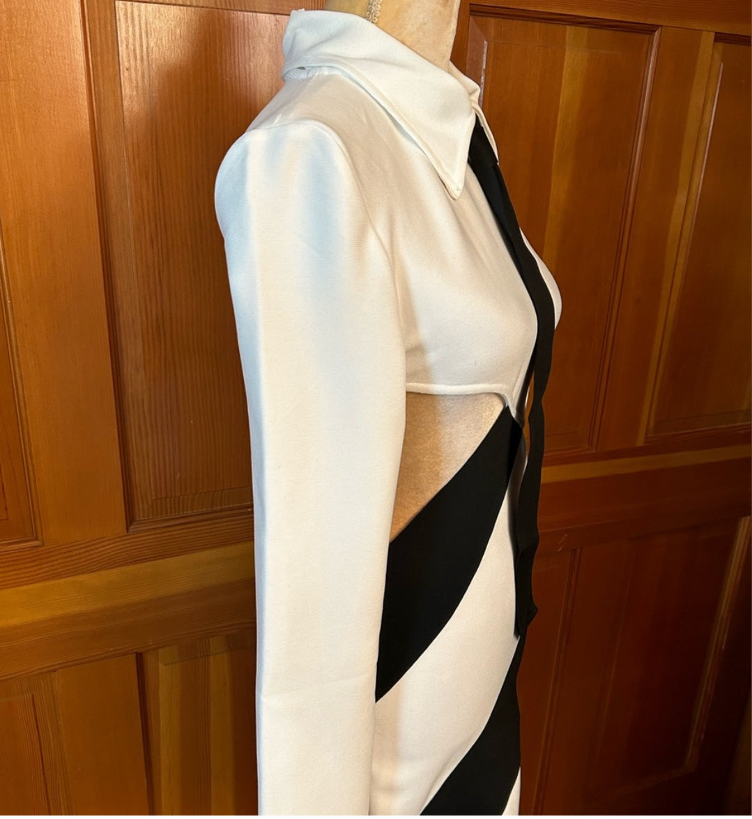 Cut Out Long Sleeve Mini Dress