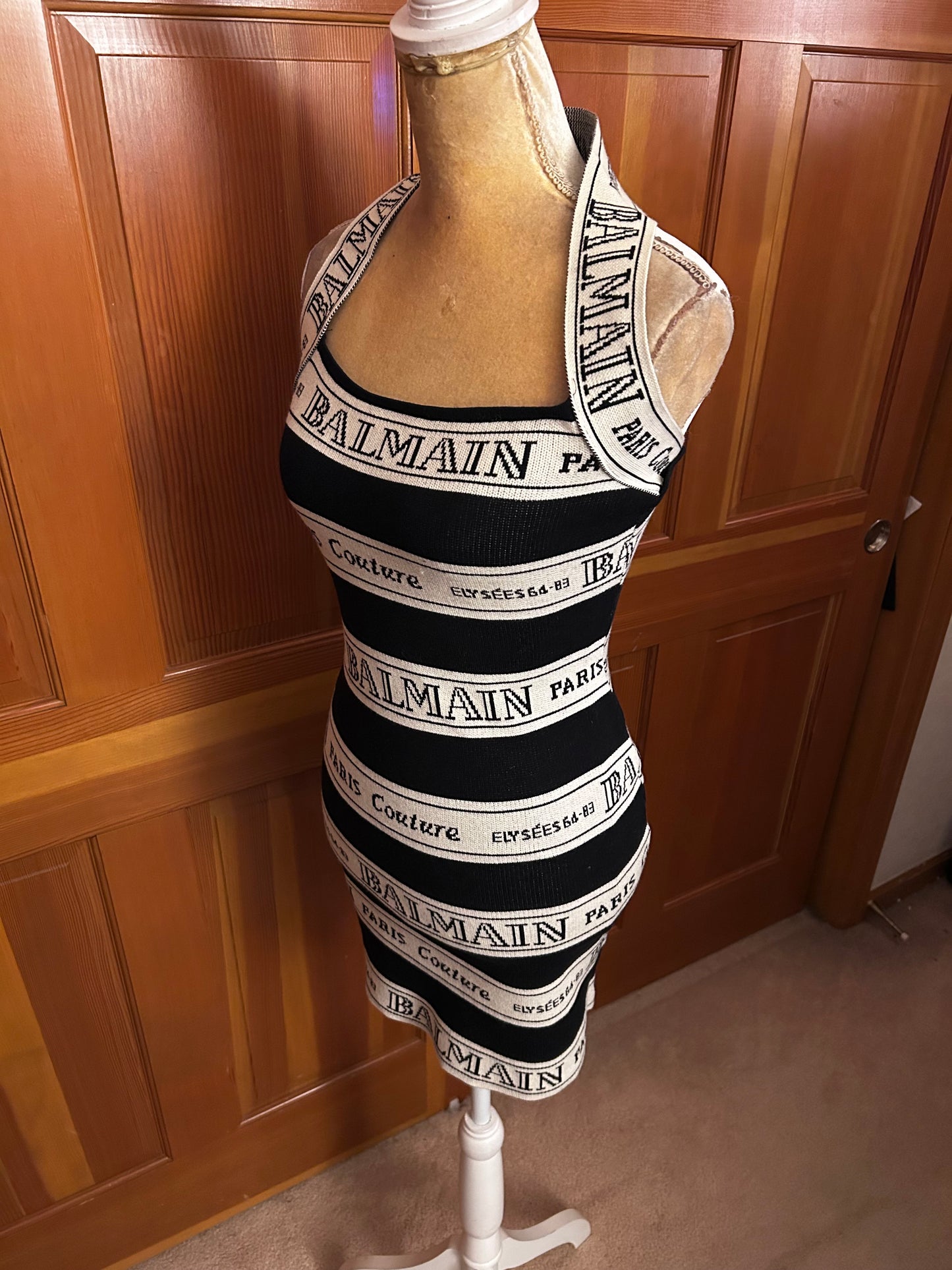 Halter Neck Knit Bandage Style Mini dress.