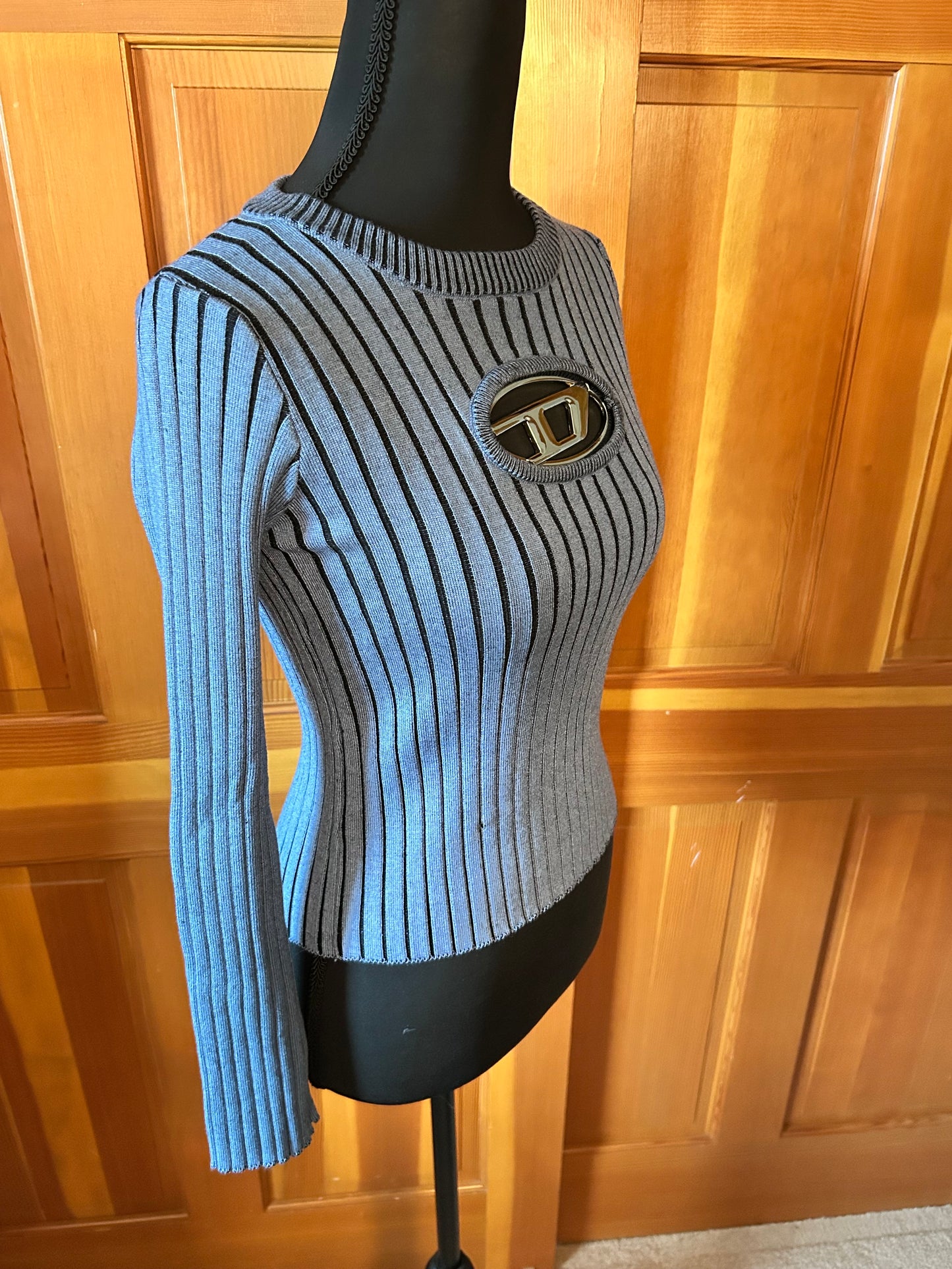 Women’s Diesel Blue M-Anchor logo knit Sweater