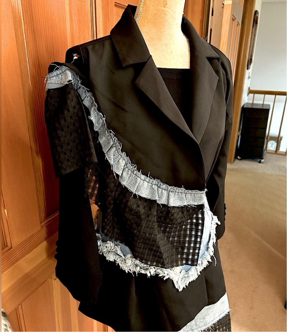 Designer Denim Patchwork Blazer