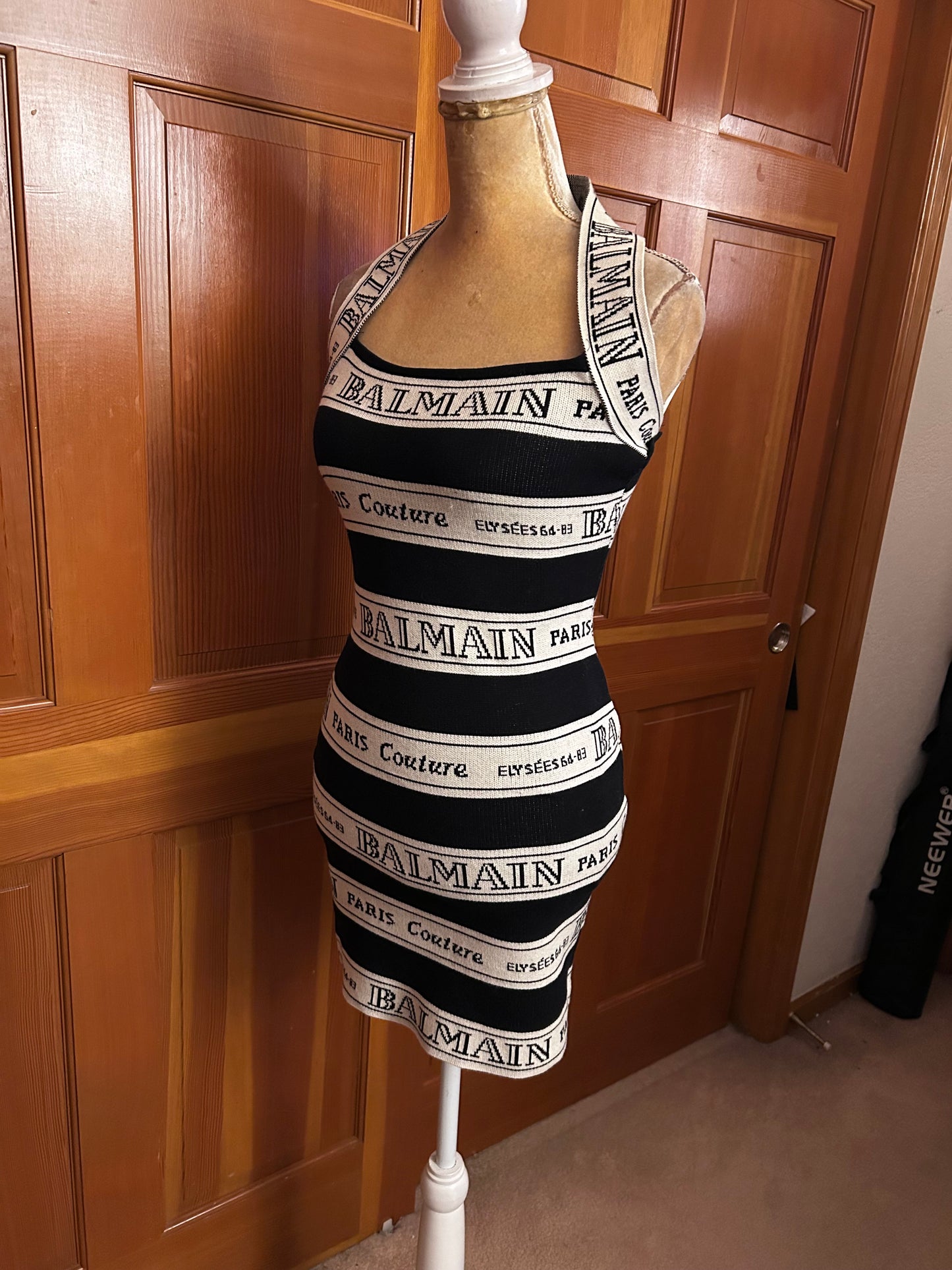 Halter Neck Knit Bandage Style Mini dress.