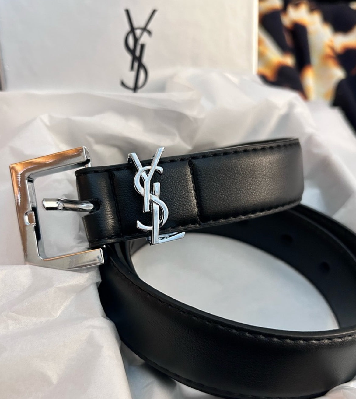 Black Cassandre Thin Belt