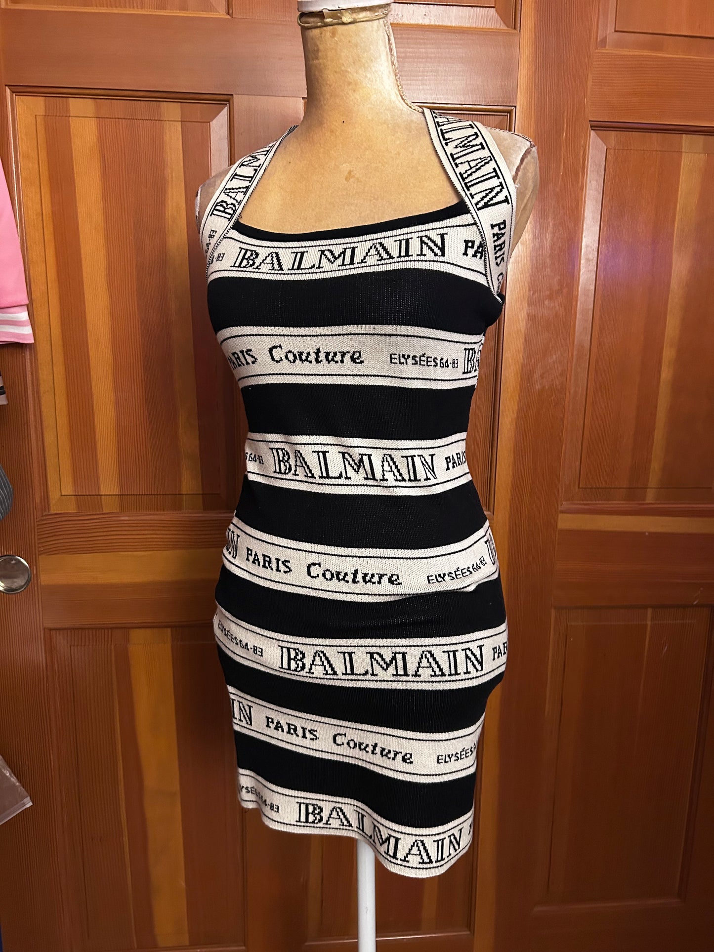 Halter Neck Knit Bandage Style Mini dress.