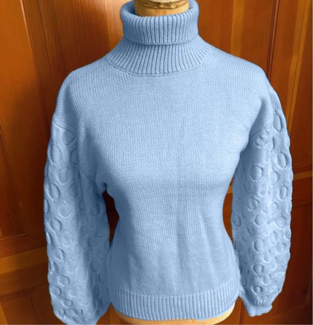 Sky Periwinkle Blue Bell Sleeved Sweater