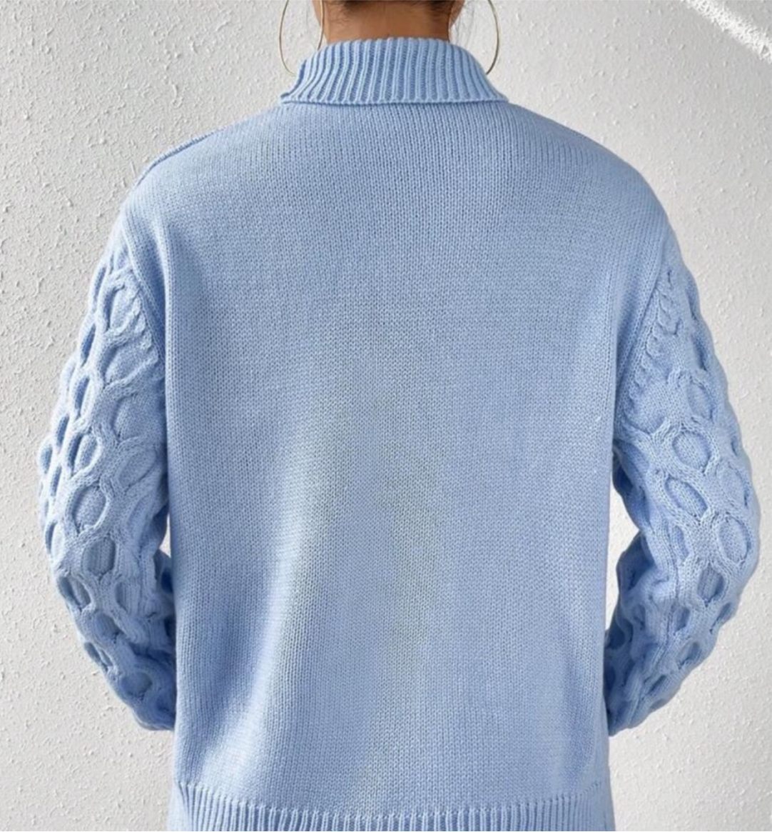 Sky Periwinkle Blue Bell Sleeved Sweater