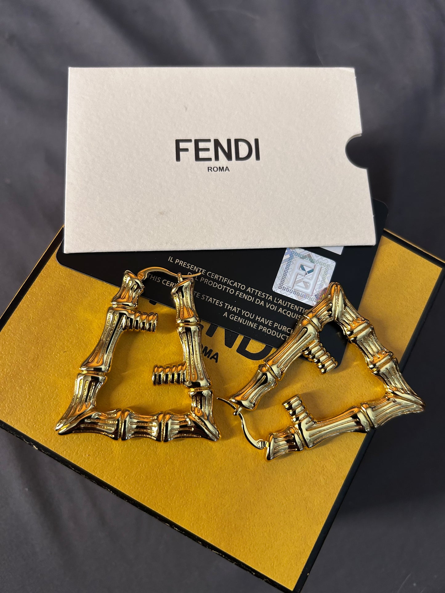 Large Gold BAMBOO Style Earrings