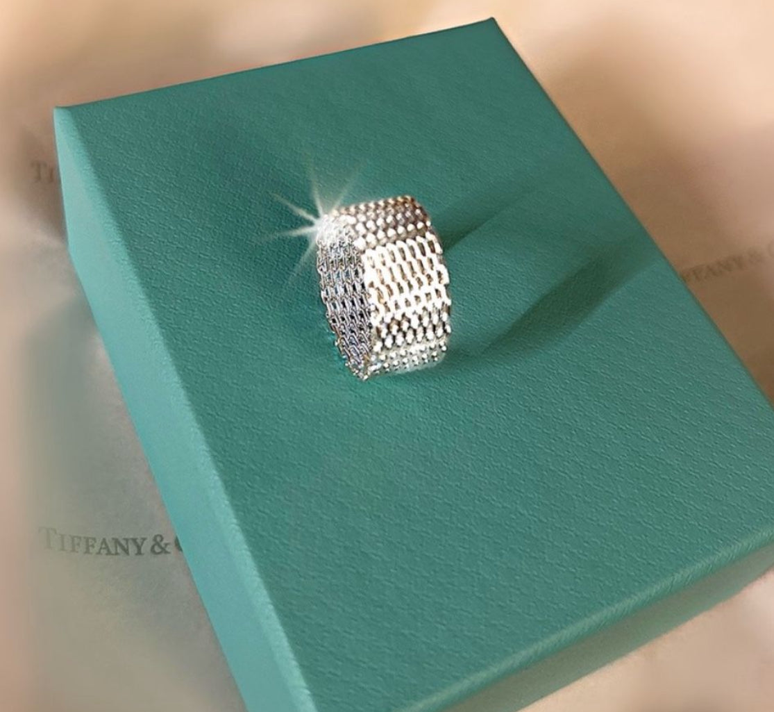925 Silver Dense Mesh Band Ring