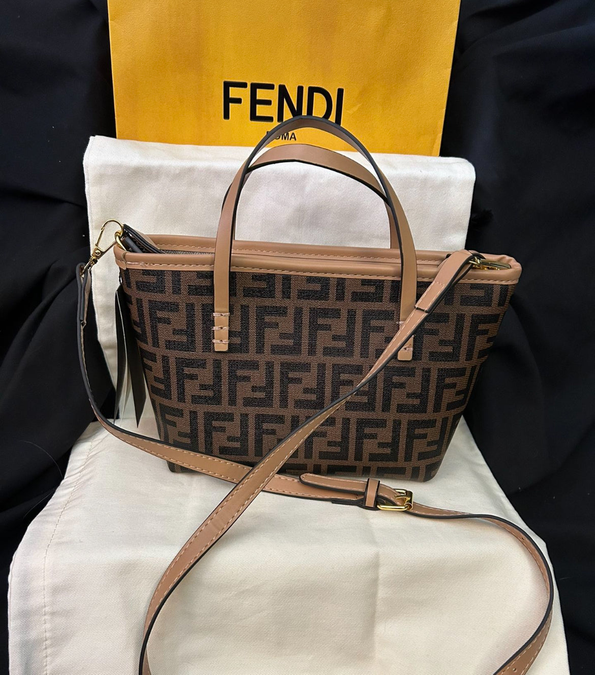 Jacquard Brown Mini Bag