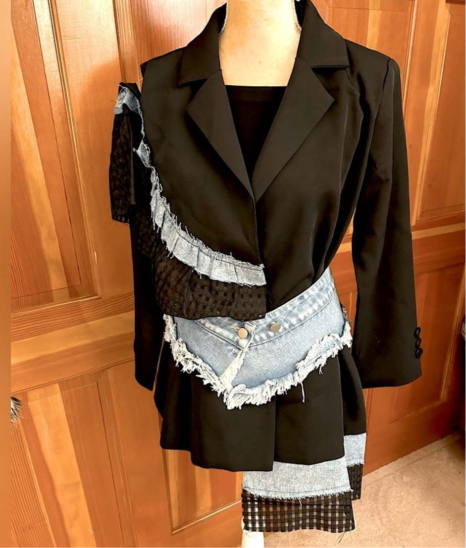 Designer Denim Patchwork Blazer