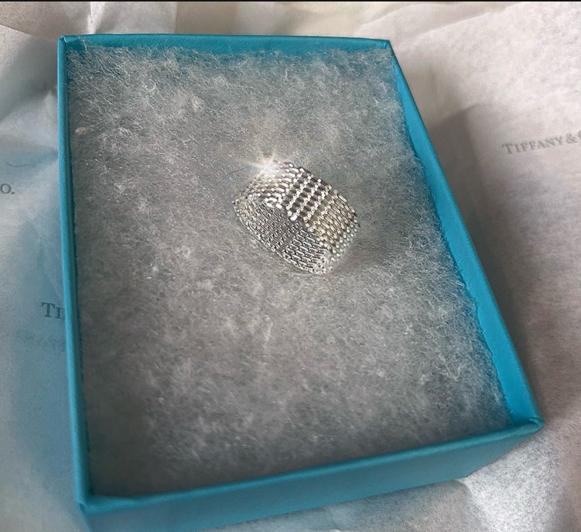 925 Silver Dense Mesh Band Ring