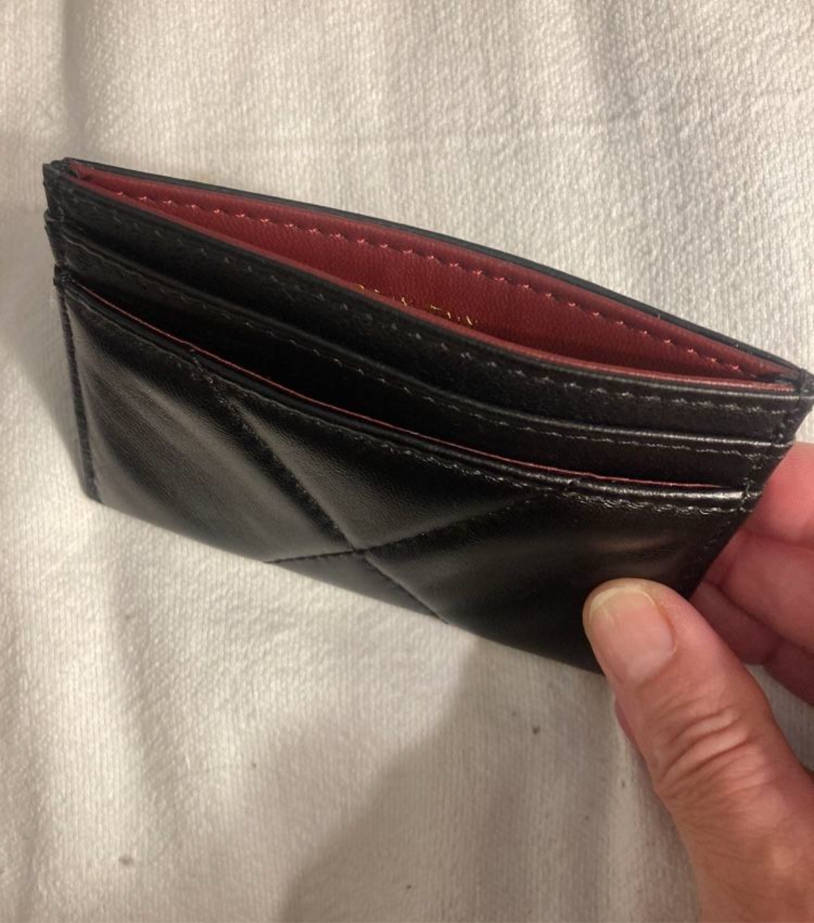 Quilted Black Leather Cardholder