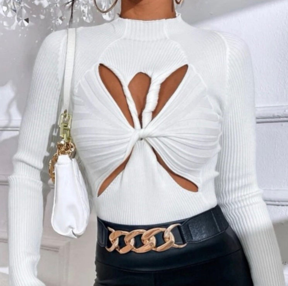 Sexy Twisted Knot- Hole Sweater