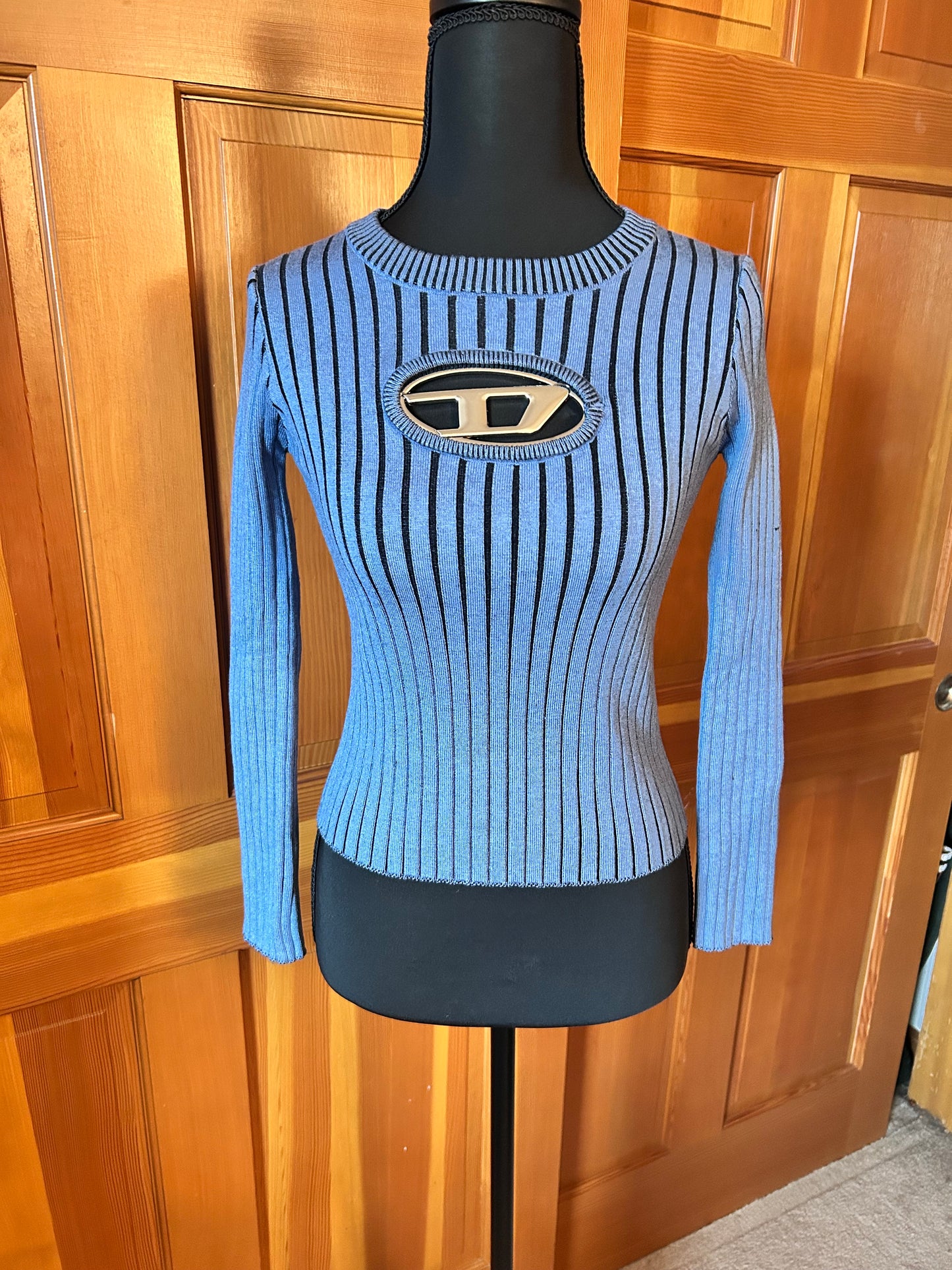 Women’s Diesel Blue M-Anchor logo knit Sweater