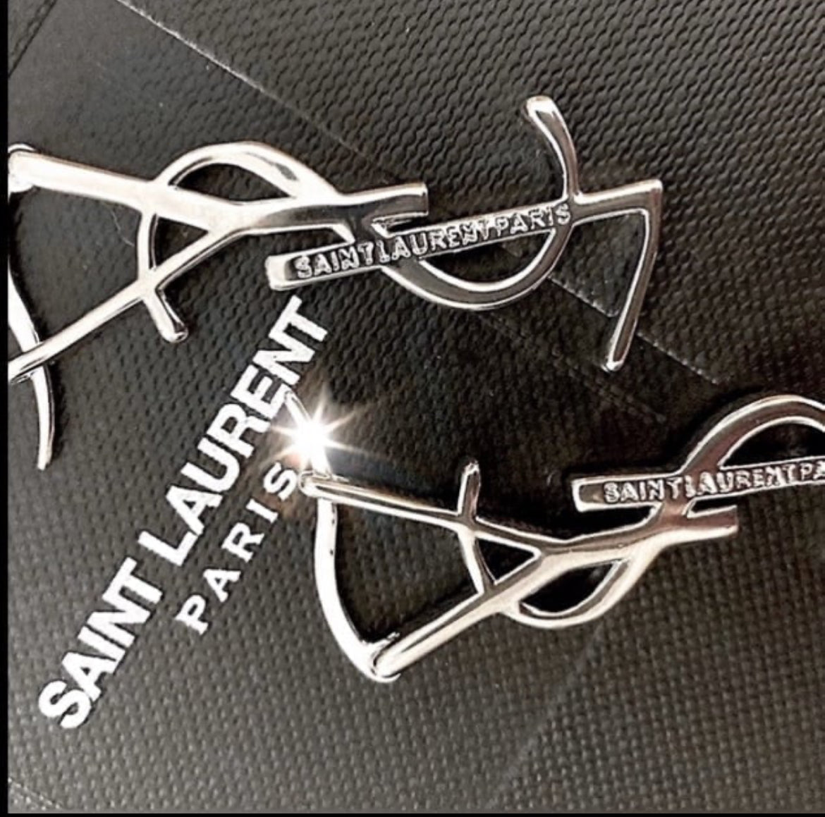 Cassandre Monogram-Logo Lettering Earring Set
