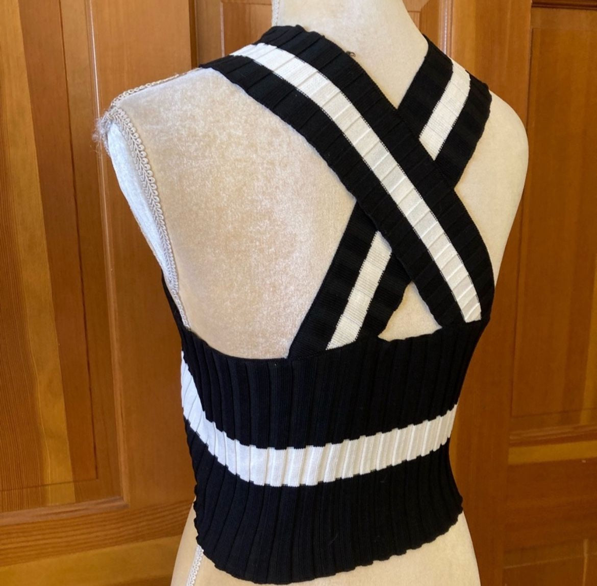 Crisscross Back Halter Knit Top