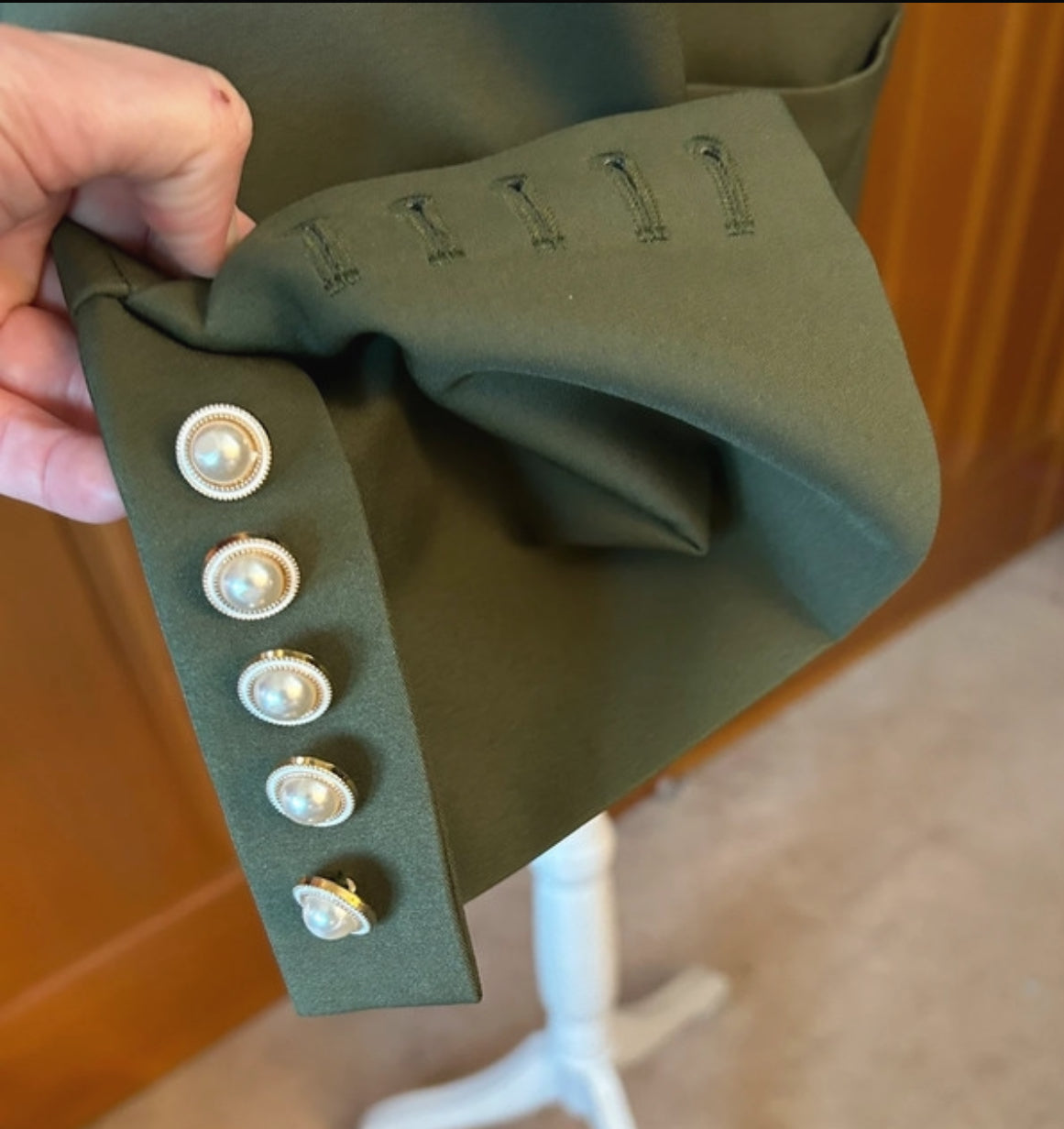 Rouched Designer Army Cape Mini Dress.