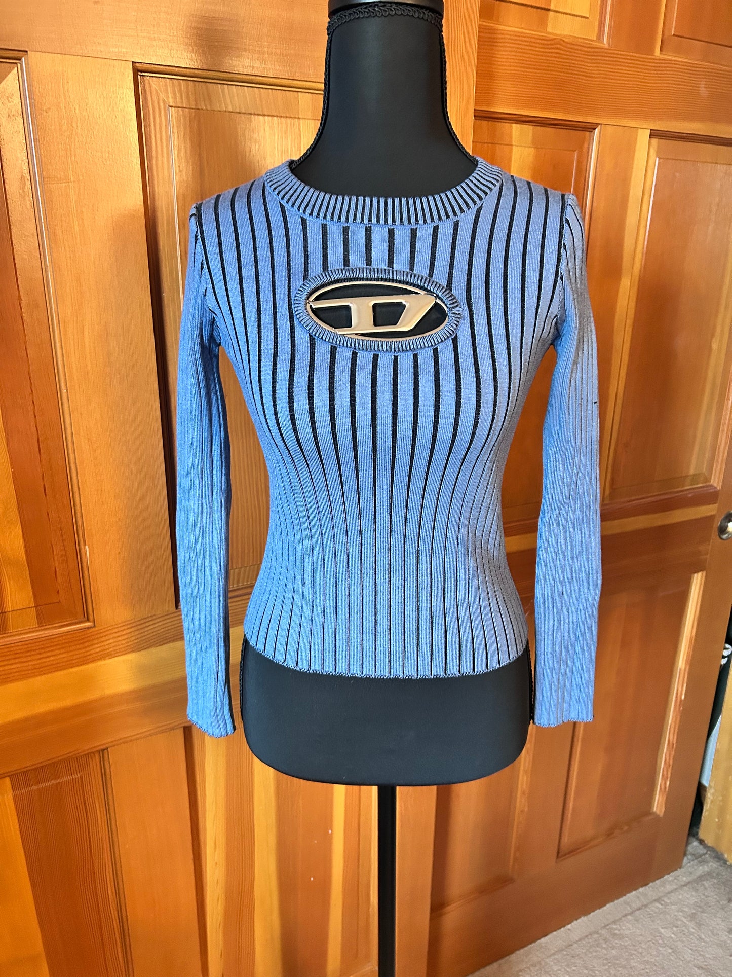 Women’s Diesel Blue M-Anchor logo knit Sweater
