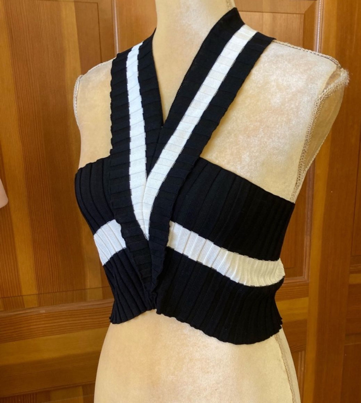 Crisscross Back Halter Knit Top