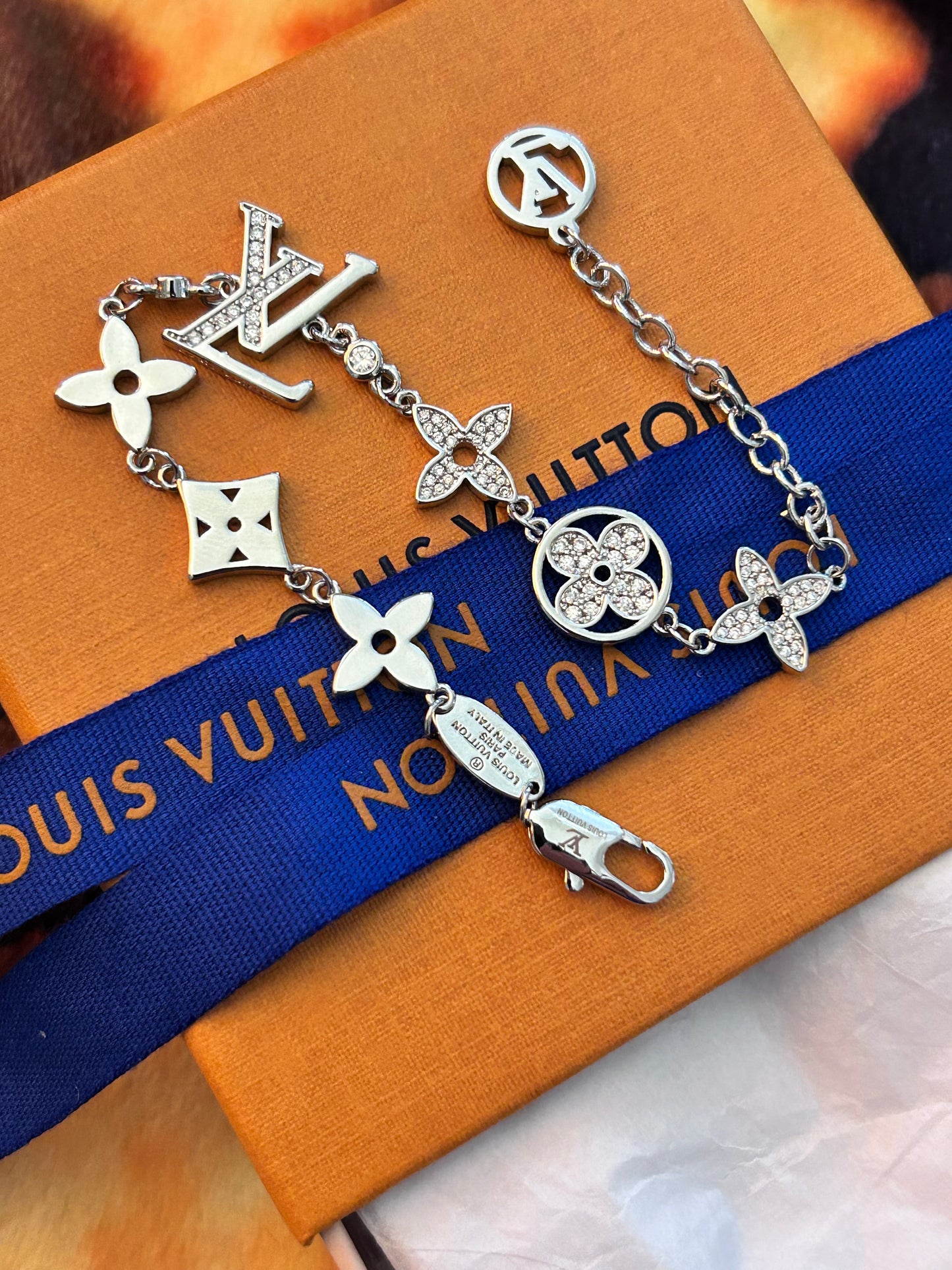 Crystal Monogram Charm Bracelet