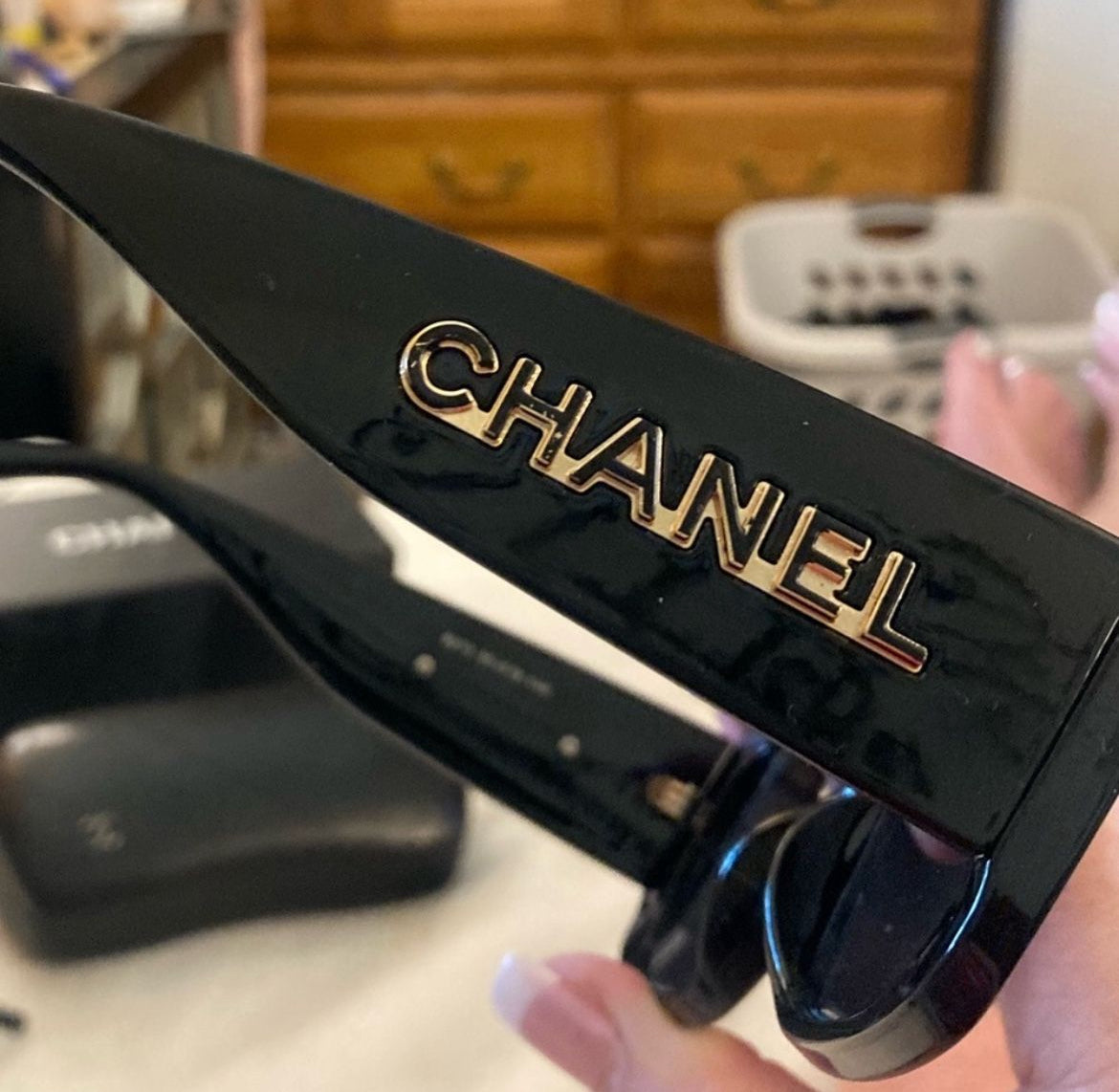 Acetate CC Logo Square Sunglasses
