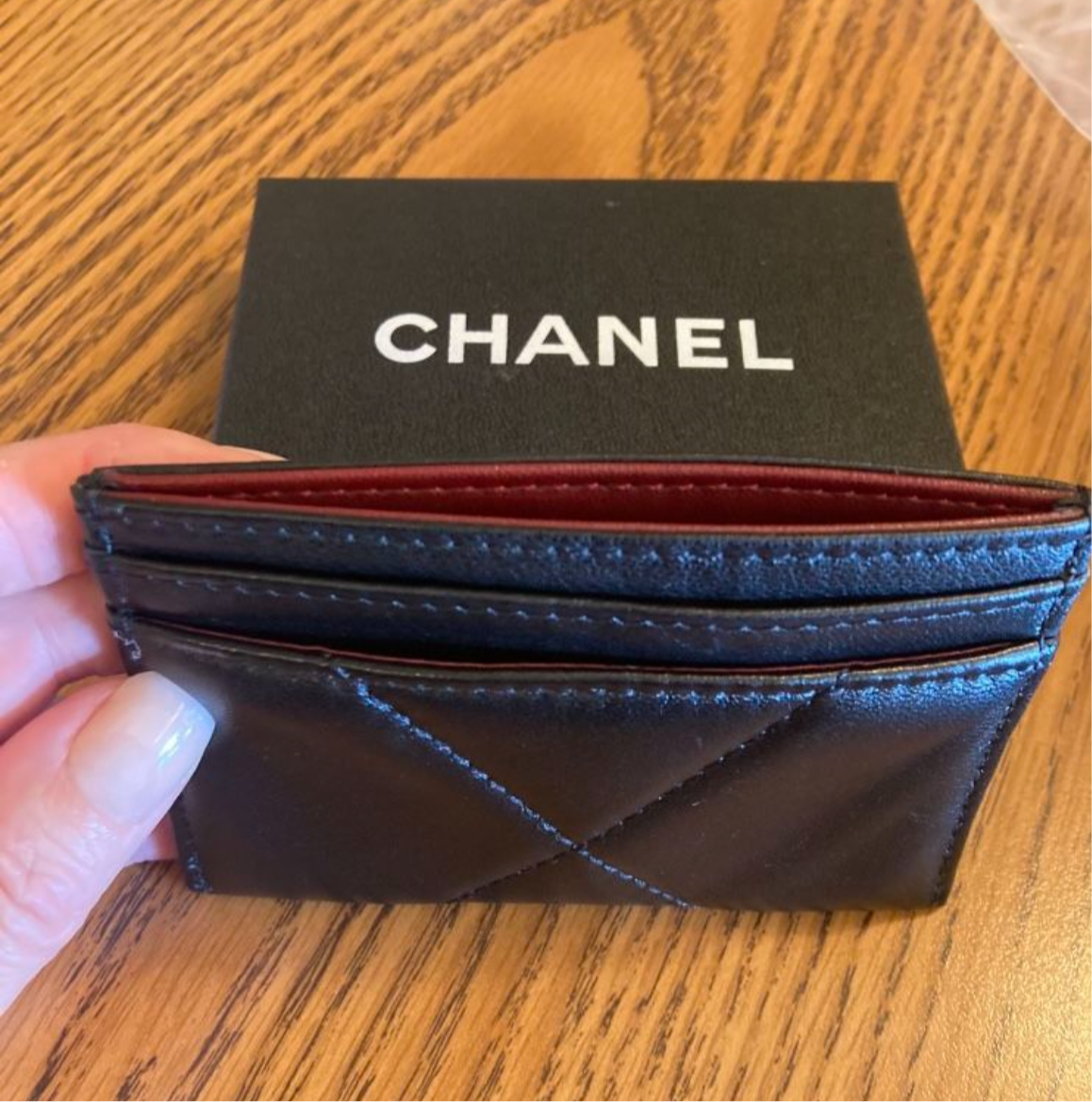 Quilted Black Leather Cardholder